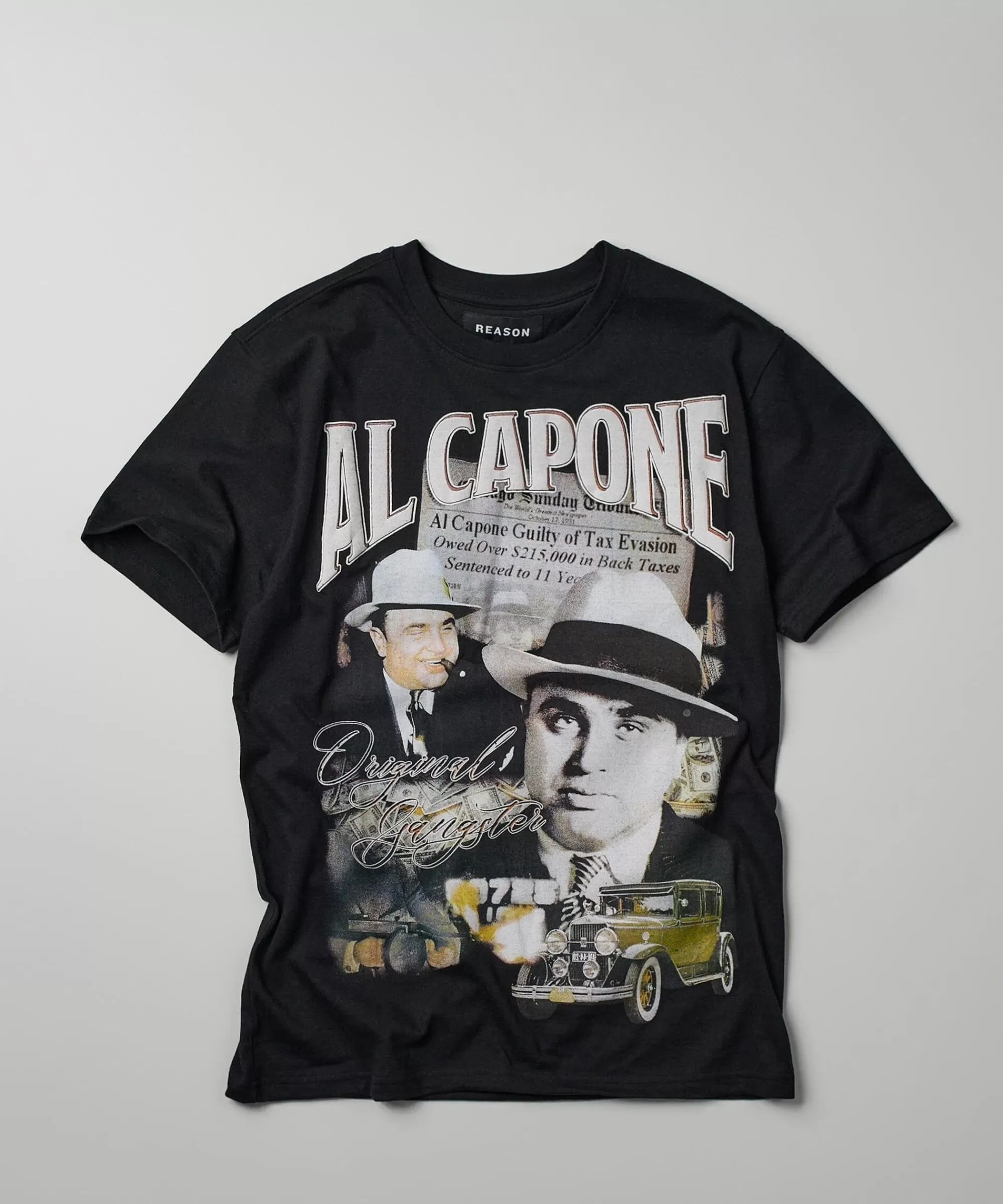 Clearance Al Capone Short Sleeve Vintage Tee - Black Graphic Tees