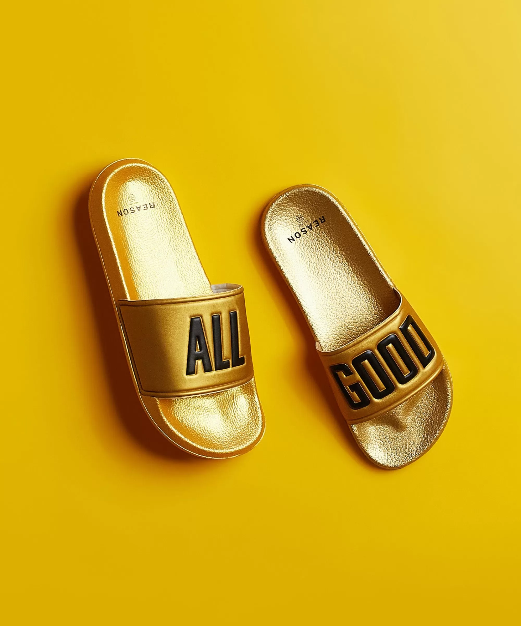 Online All Good Metallic Gold Slides Slides