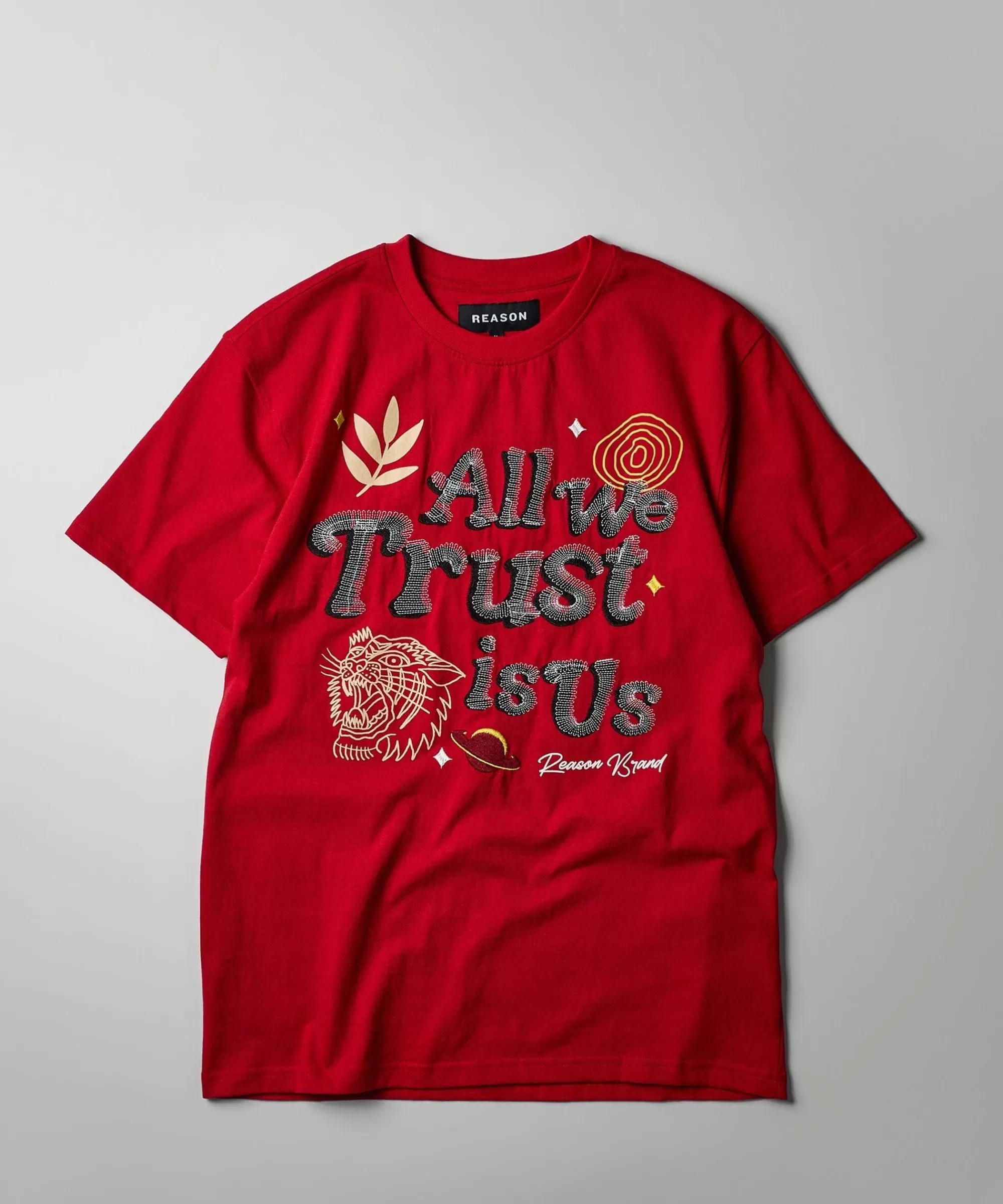 New All We Trust Is Us Short Sleeve Tee - Red Graphic Tees