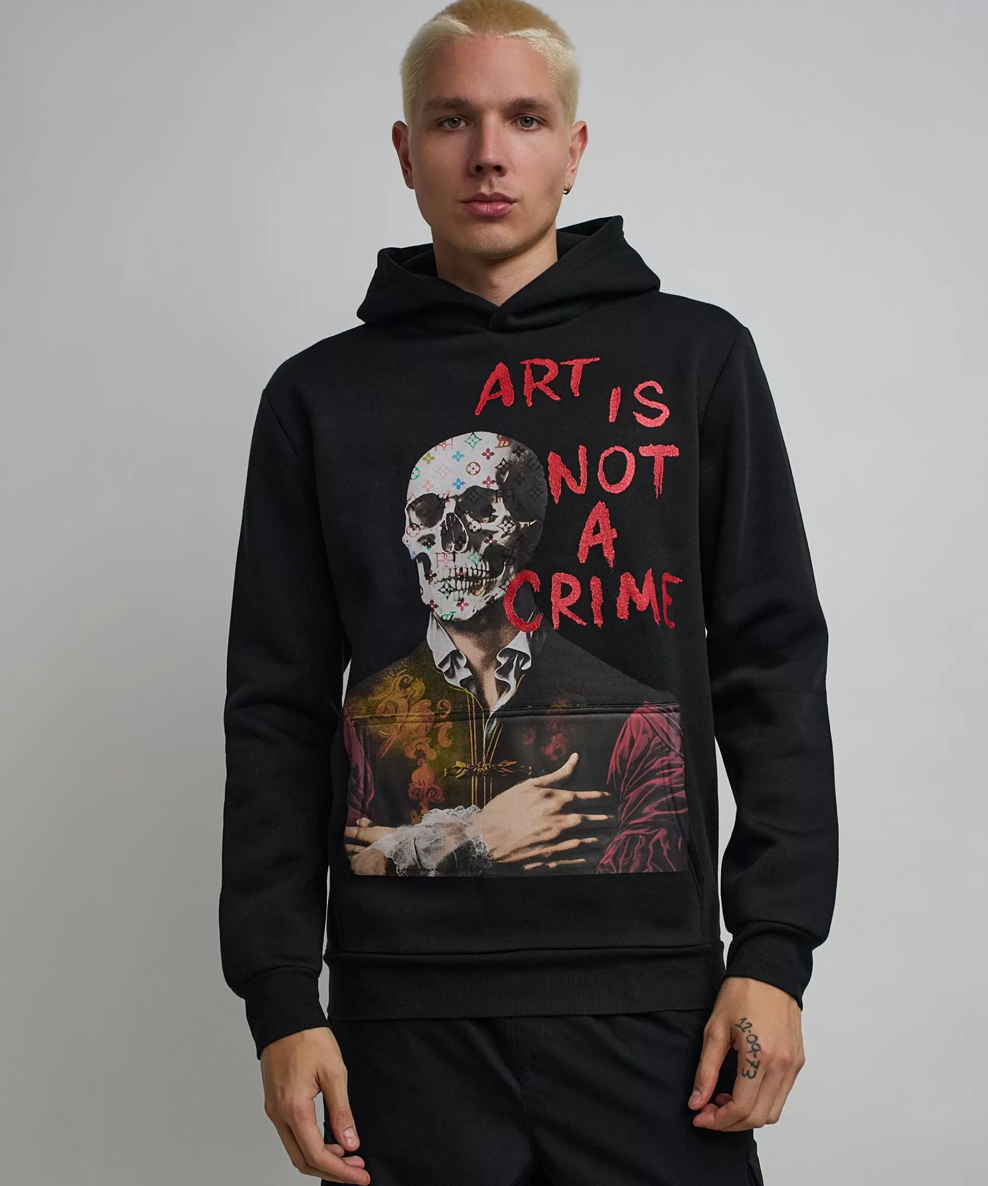 Best Sale Art Is Not A Crime Graphic Print Hoodie - Black Hoodies | Hoodies