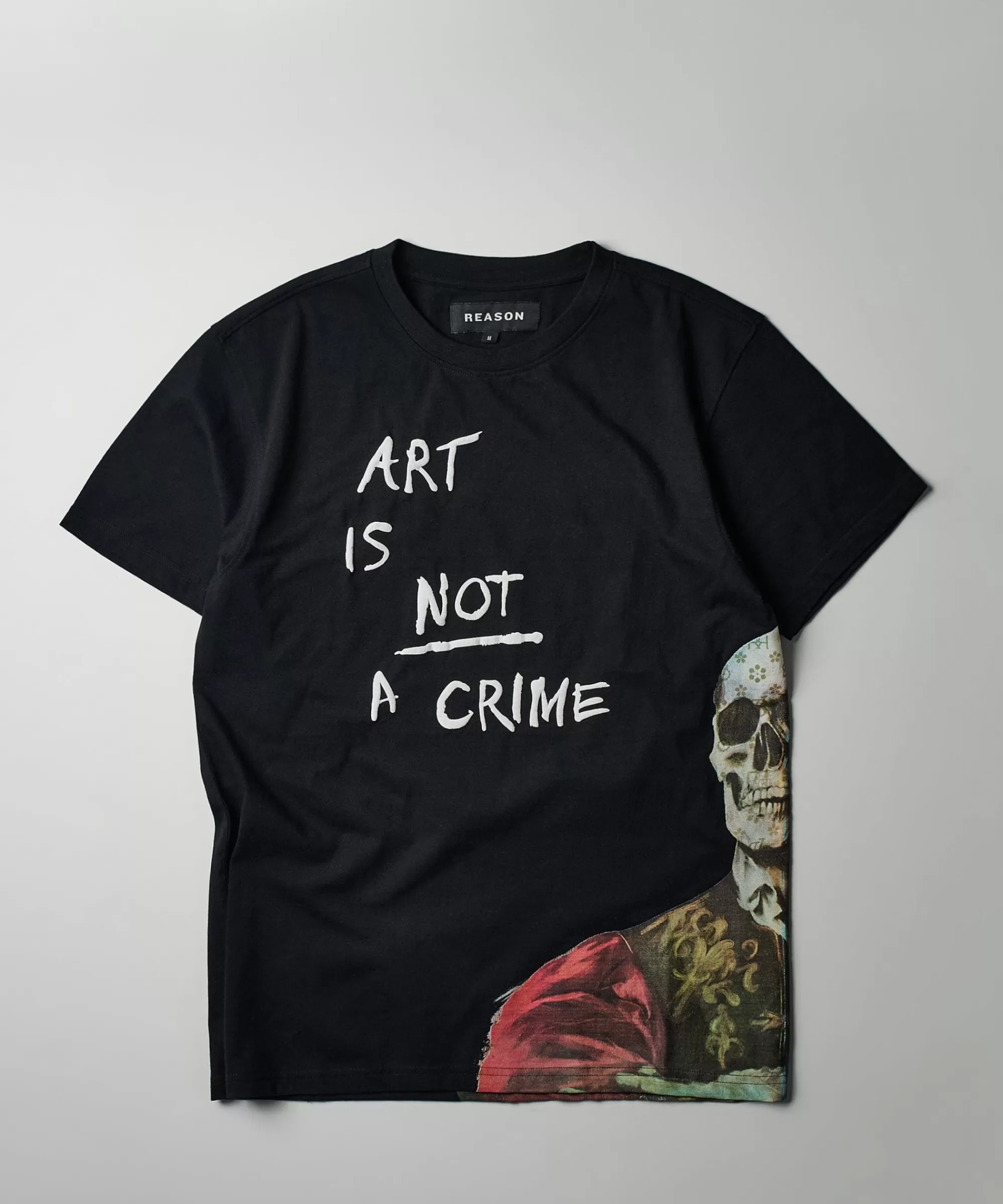 Shop Art Is Not A Crime Oversized Short Sleeve Tee - Black Oversized Tees | Graphic Tees