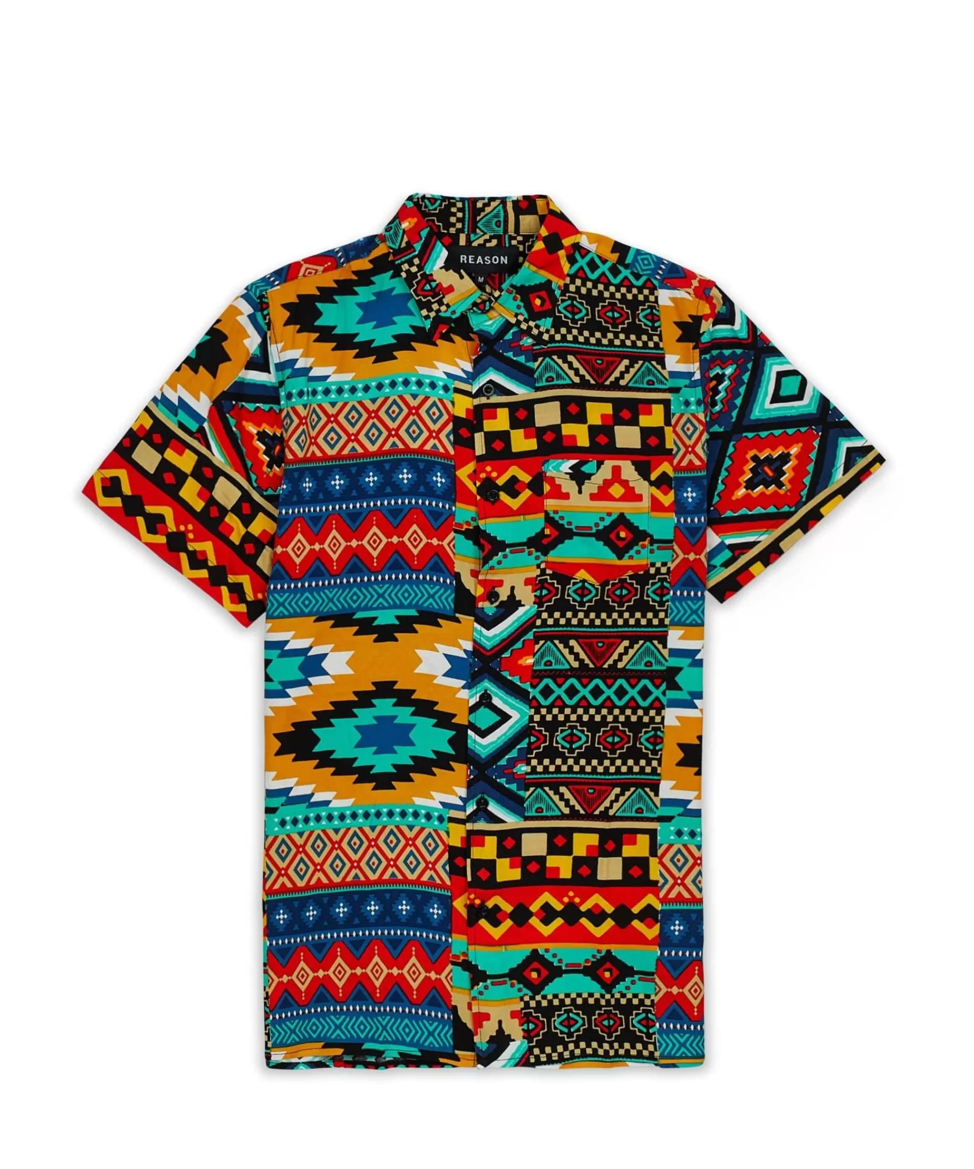 Clearance Aztec Print Short Sleeve Shirt Button Downs