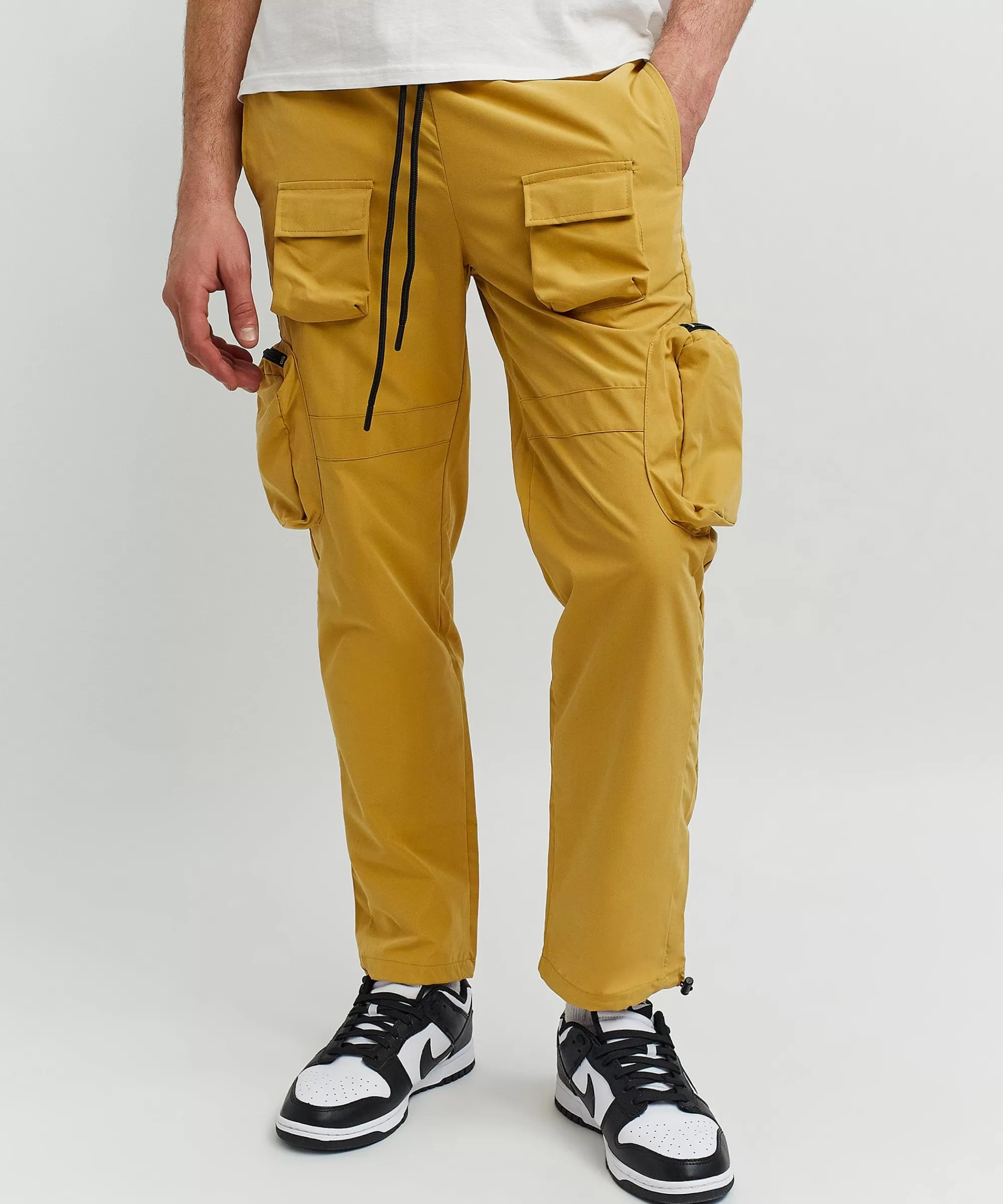 Discount Bader Cotton Twill Color Block Utility Joggers - Tan Shop All Bottoms | Cargo & Utility Pants