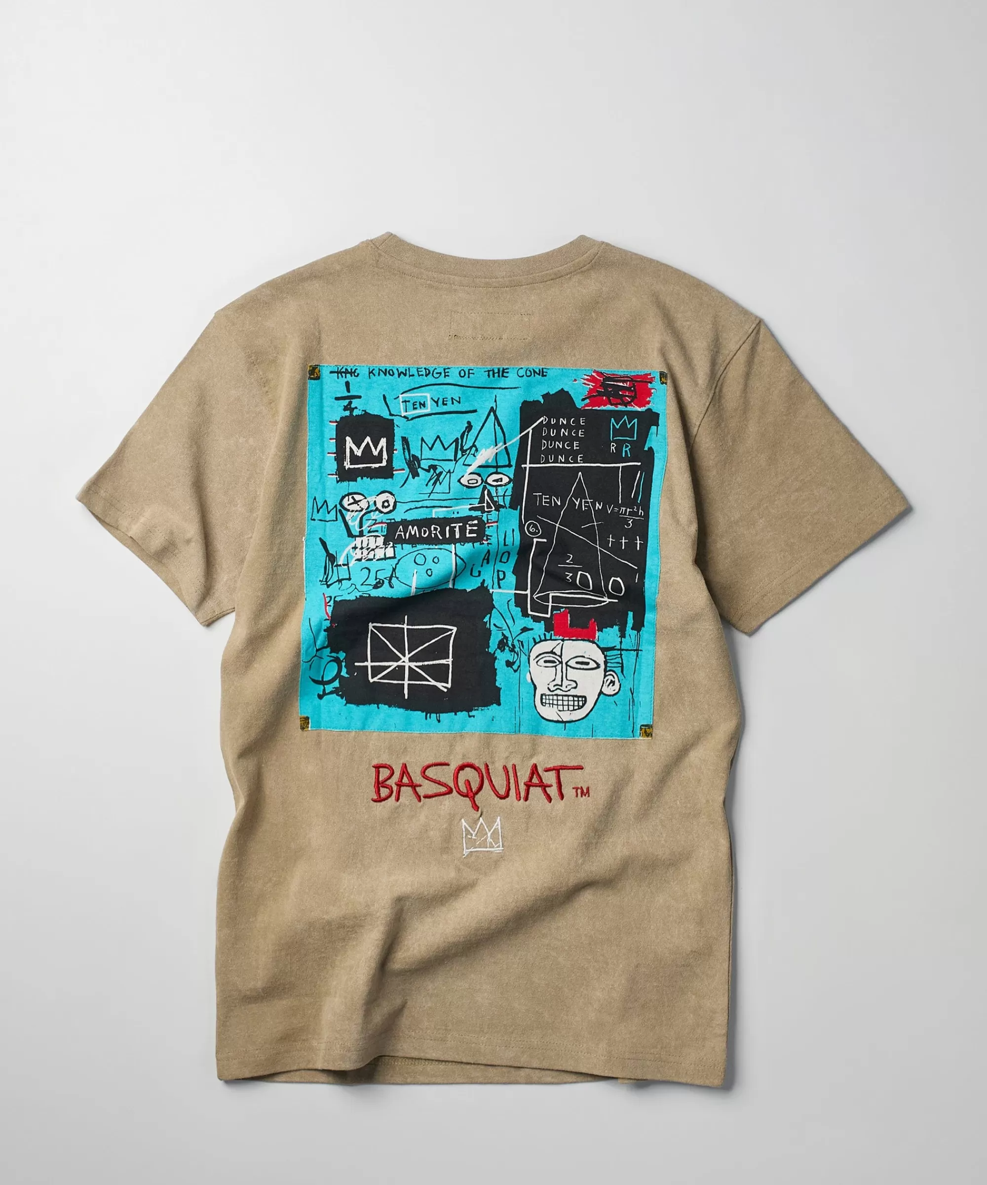 New Basquiat Equals Pi Short Sleeve Tee - Khaki Graphic Tees