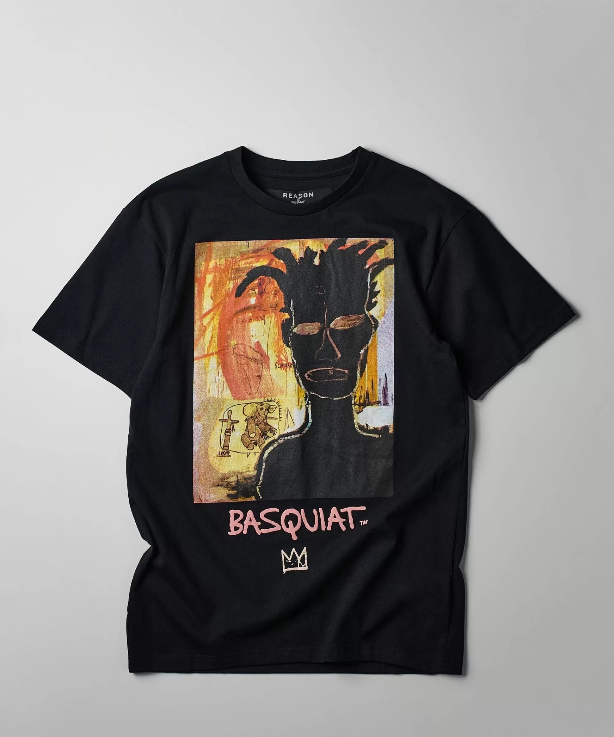 Hot Basquiat Self Portrait Short Sleeve Tee - Black Graphic Tees