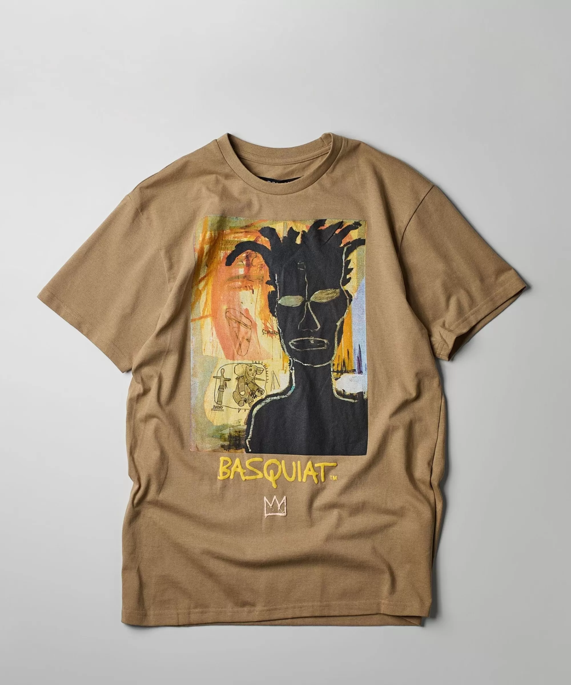 Store Basquiat Self Portrait Short Sleeve Tee - Khaki Graphic Tees