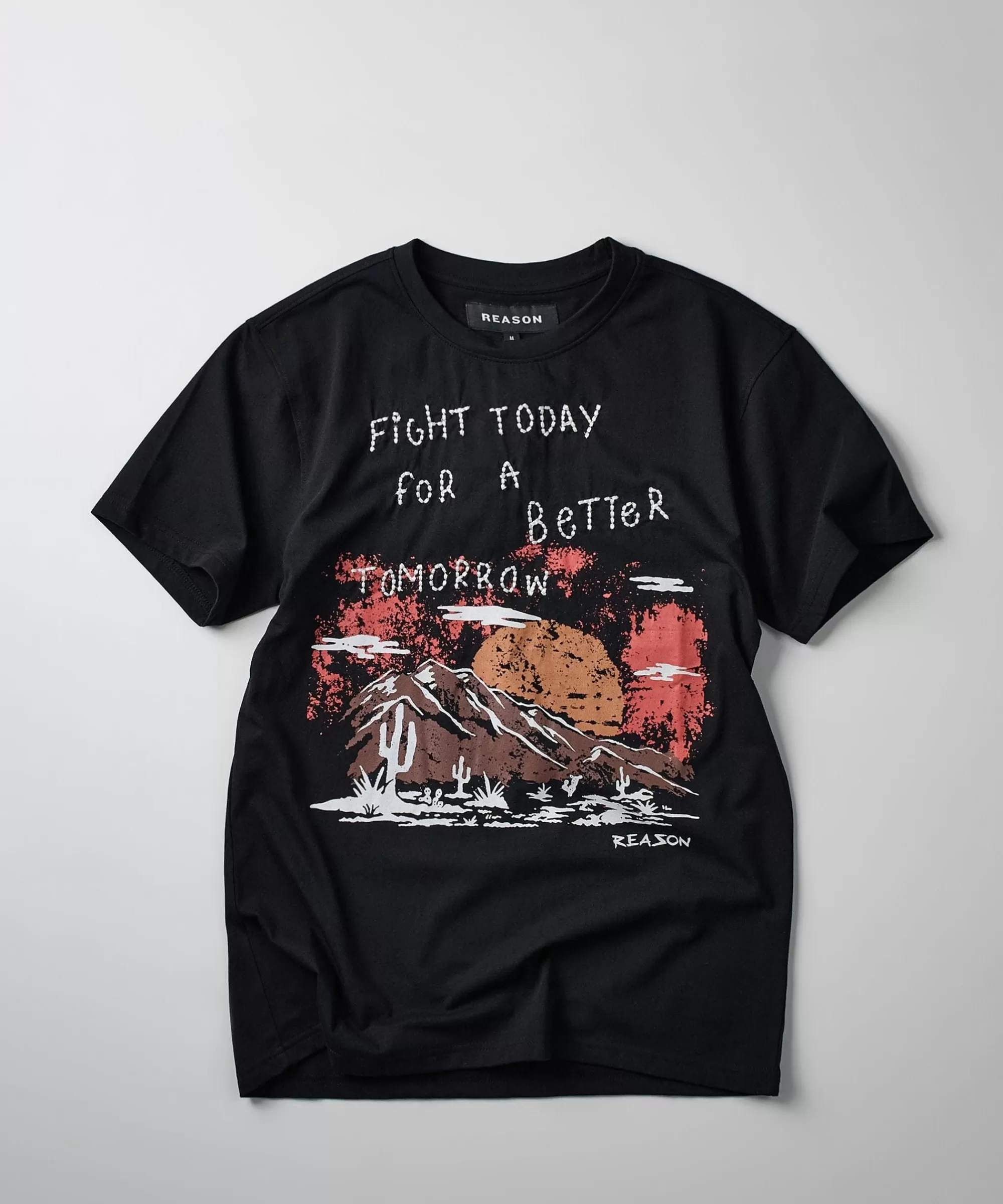 Hot Better Tomorrow Embroidered Short Sleeve Tee - Black Graphic Tees