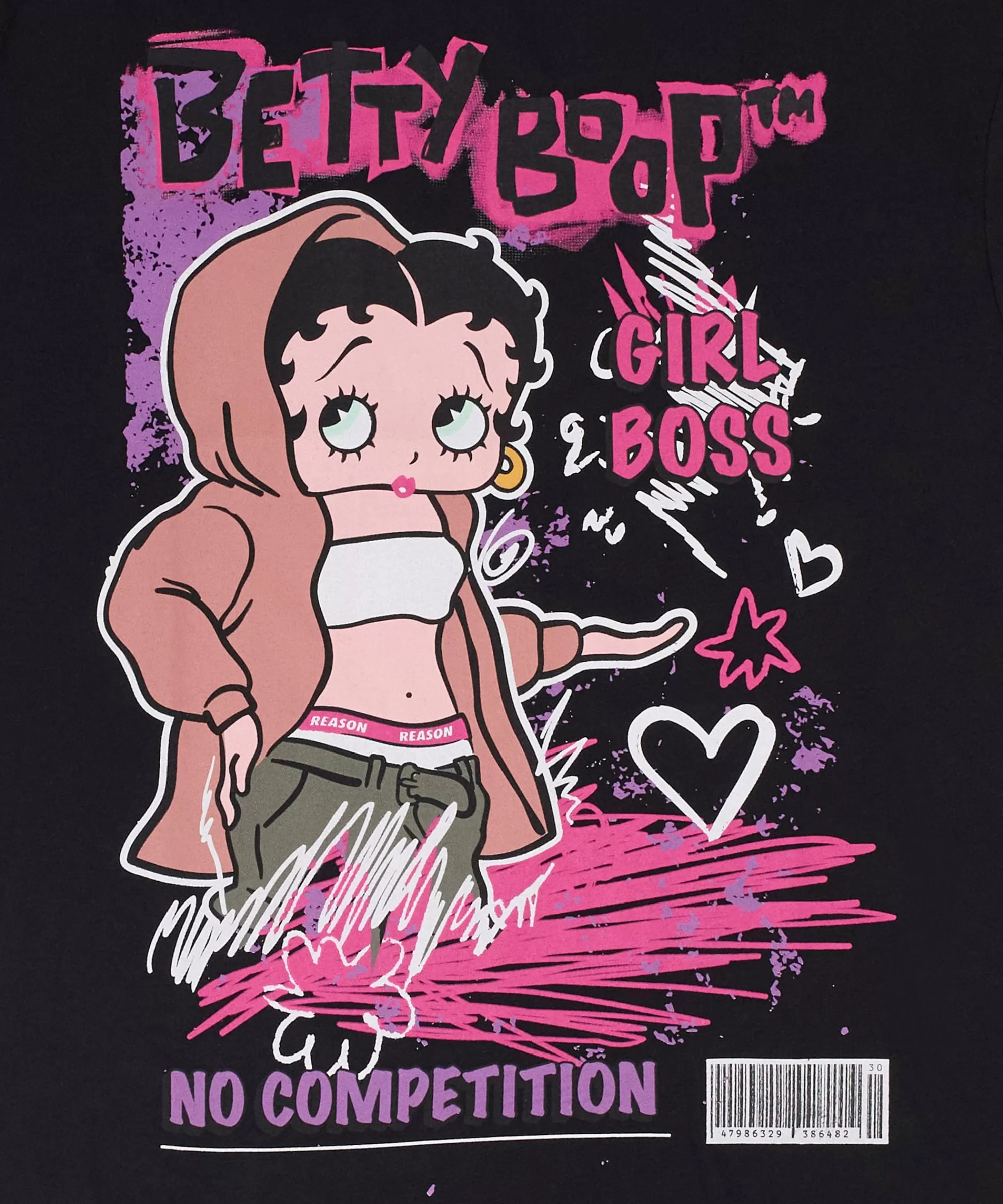 Discount Betty Boop Streets Short Sleeve Tee - Black Graphic Tees