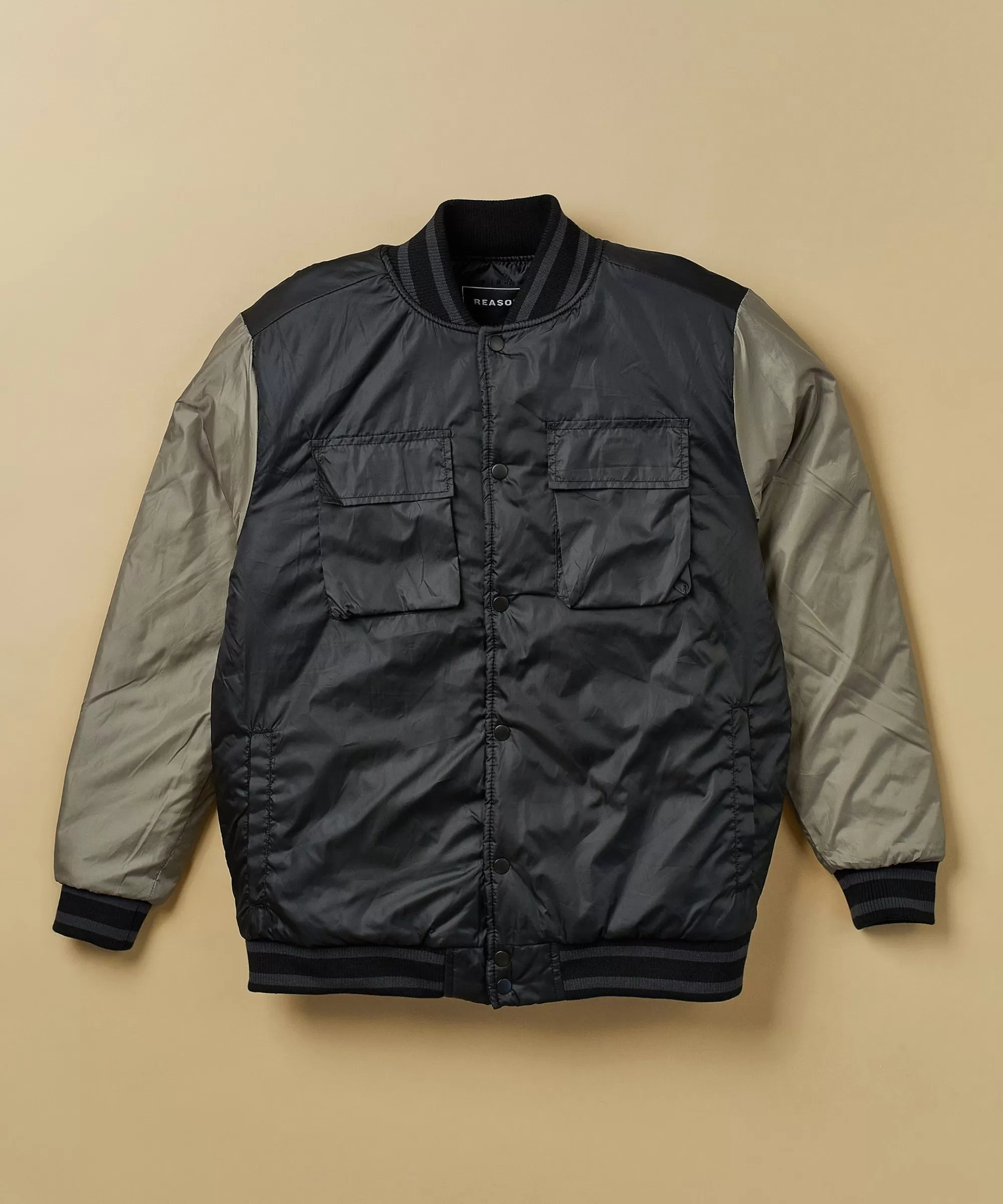 Store Black Out Nylon Bomber Jacket - Black Bomber Jackets | Varsity Jackets