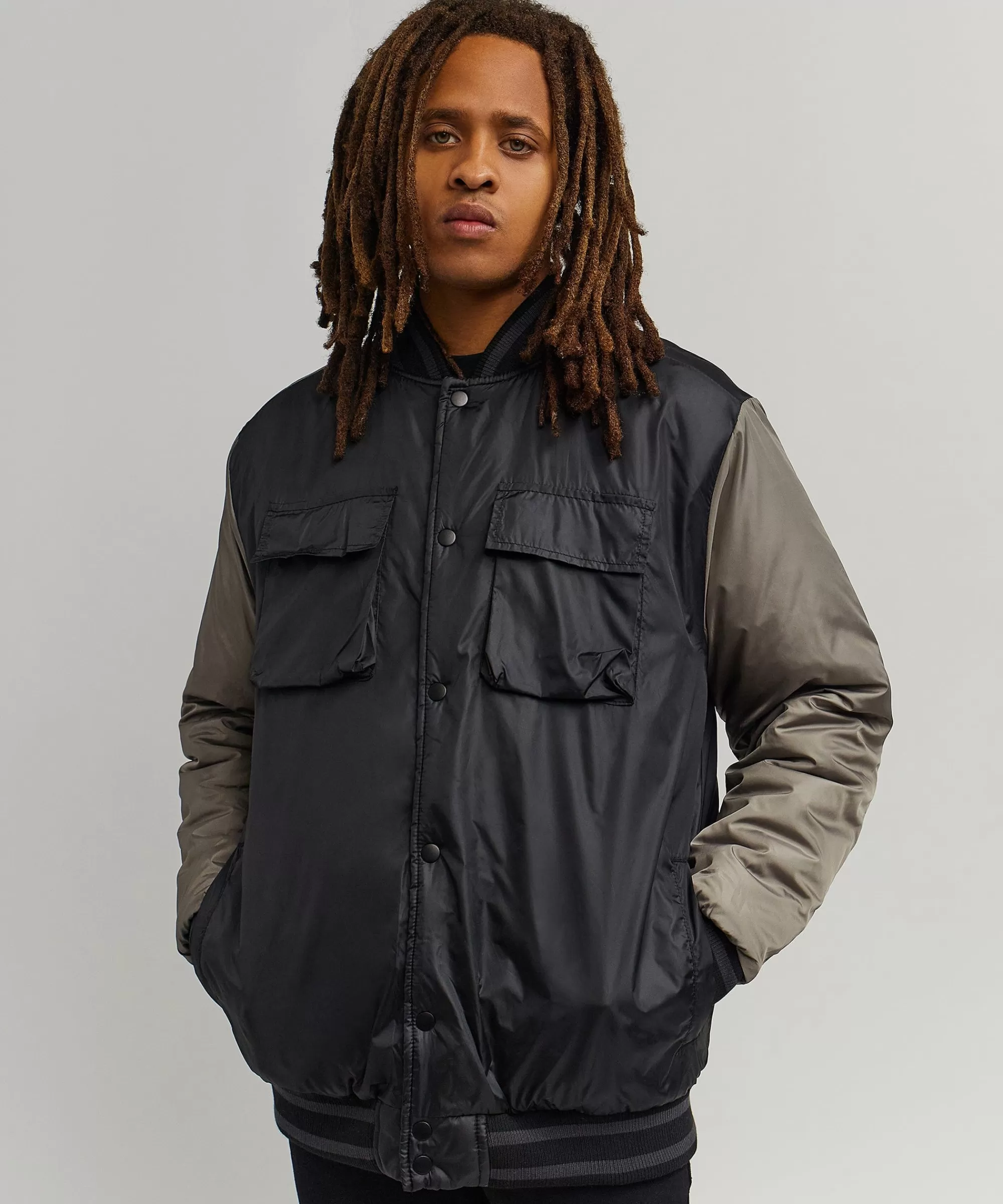 Store Black Out Nylon Bomber Jacket - Black Bomber Jackets | Varsity Jackets