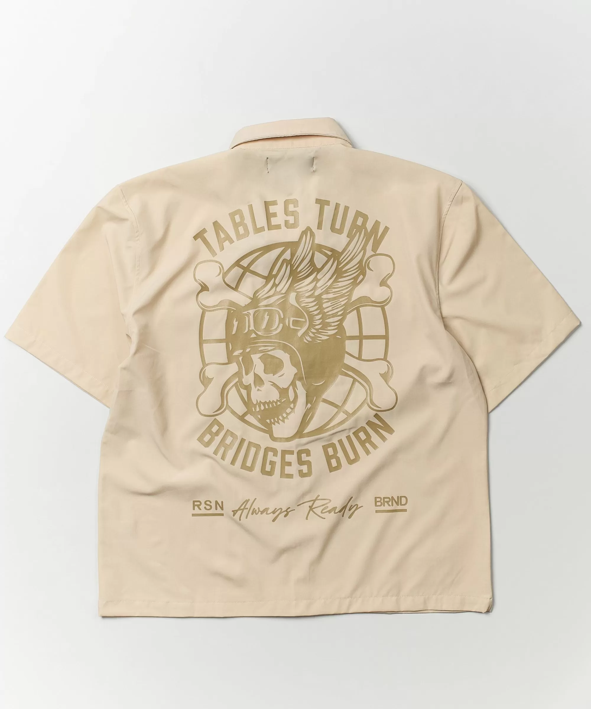 Best Sale Bridges Utility Stretch Tech Cargo Short Sleeve Shirt - Cream Button Downs