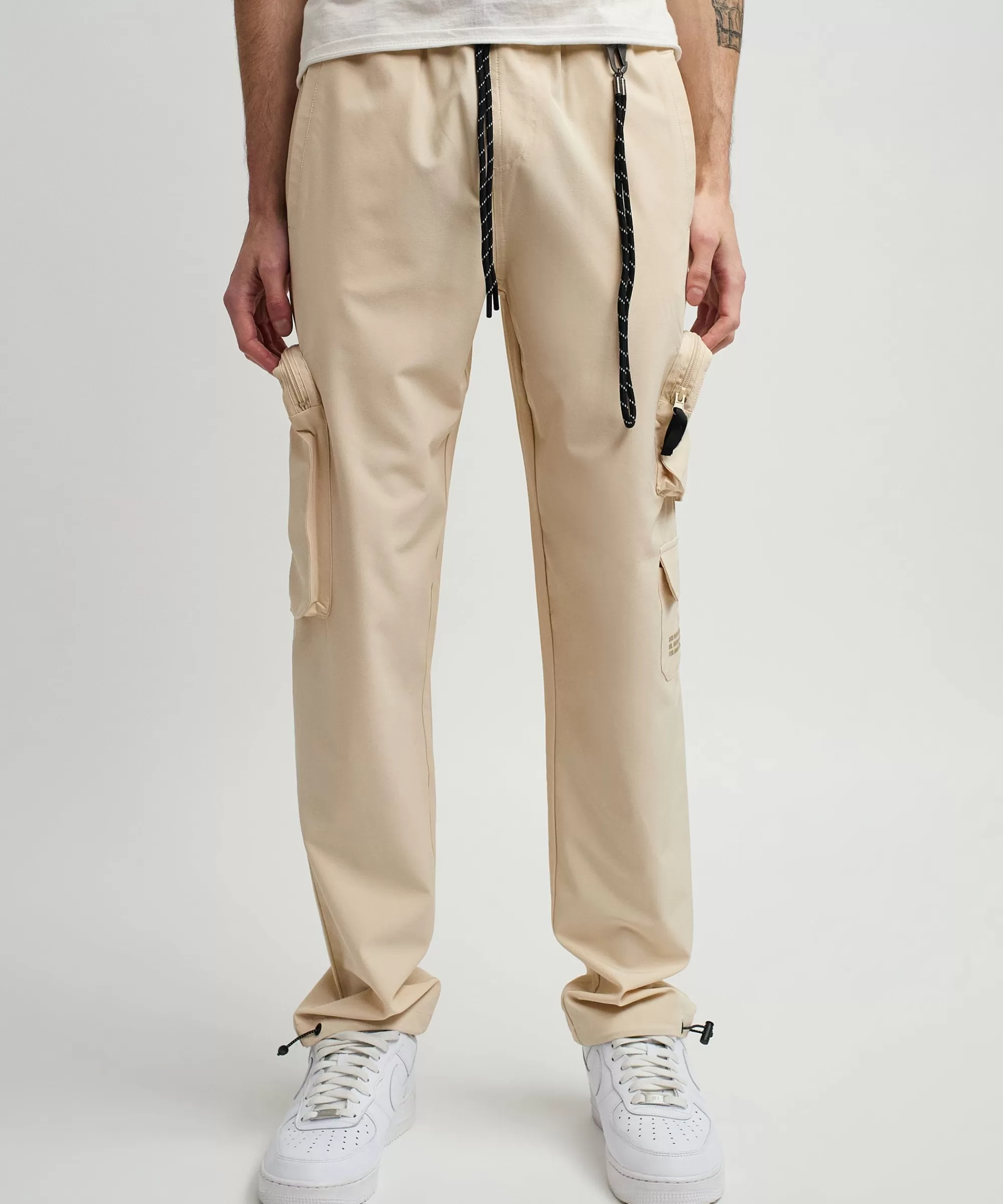 Store Bridges Utility Stretch Tech Nylon Cargo Pants - Cream Shop All Bottoms | Cargo & Utility Pants