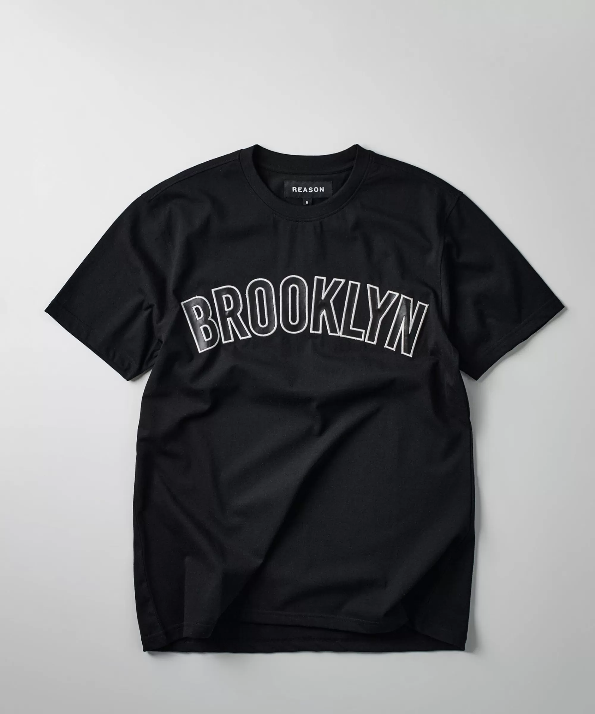 Cheap Brooklyn Applique Short Sleeve Shirt - Black Graphic Tees