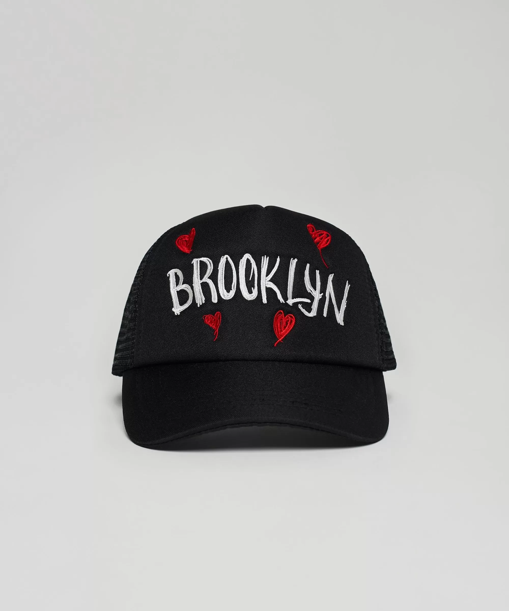 Fashion Brooklyn Embroidery Trucker Hat - Black Hats