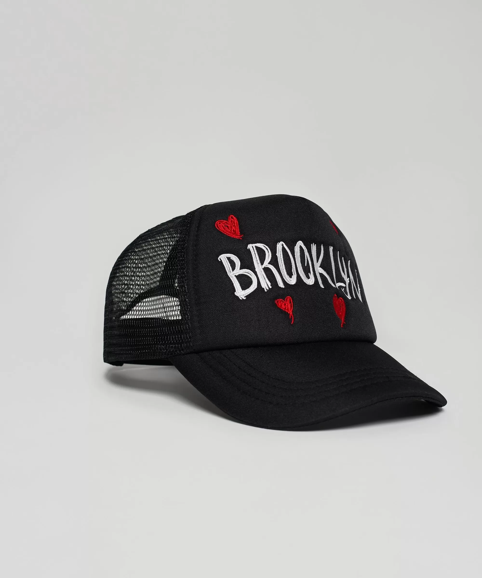 Fashion Brooklyn Embroidery Trucker Hat - Black Hats