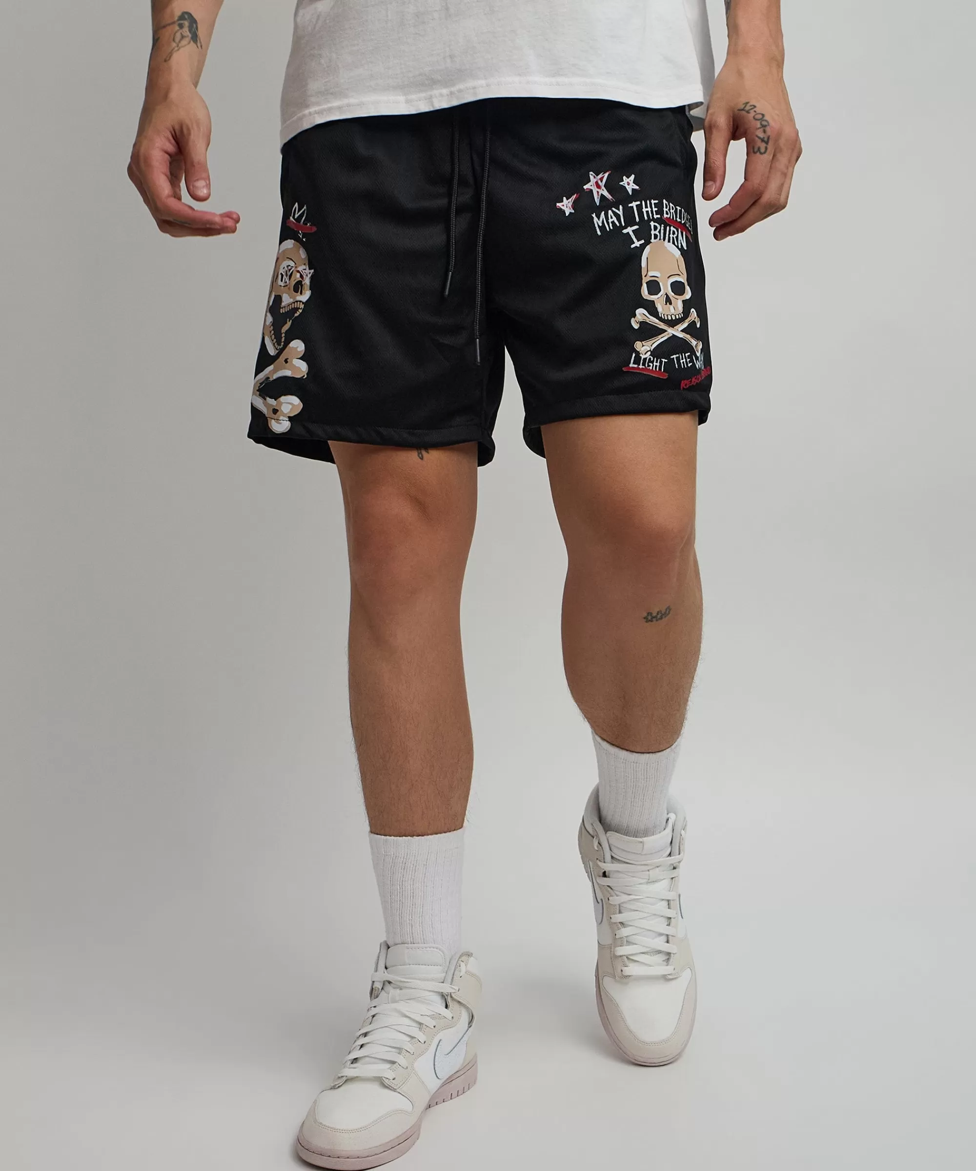 Clearance Burn Mesh Shorts - Black Shop All Bottoms | Shorts