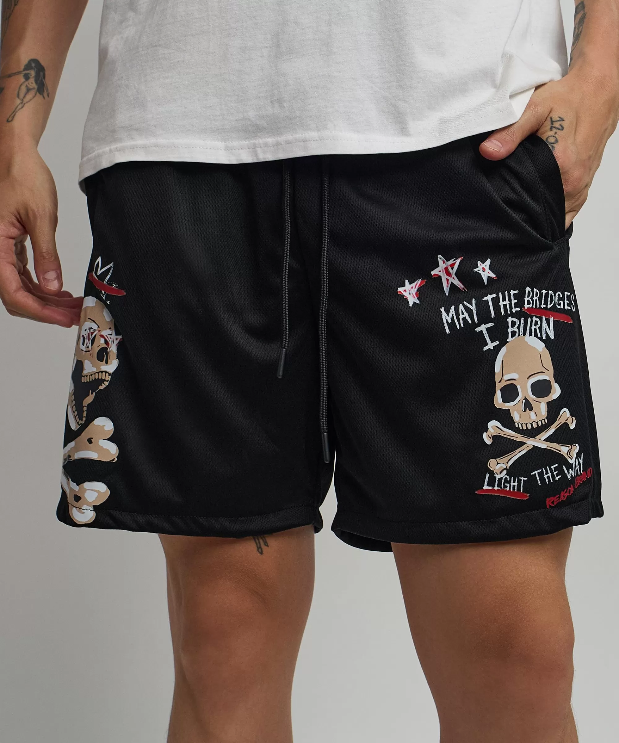 Clearance Burn Mesh Shorts - Black Shop All Bottoms | Shorts