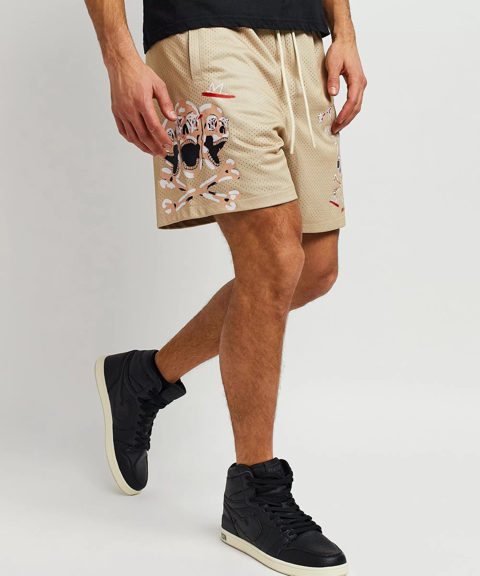 Cheap Burn Mesh Shorts - Khaki Shop All Bottoms | Shorts