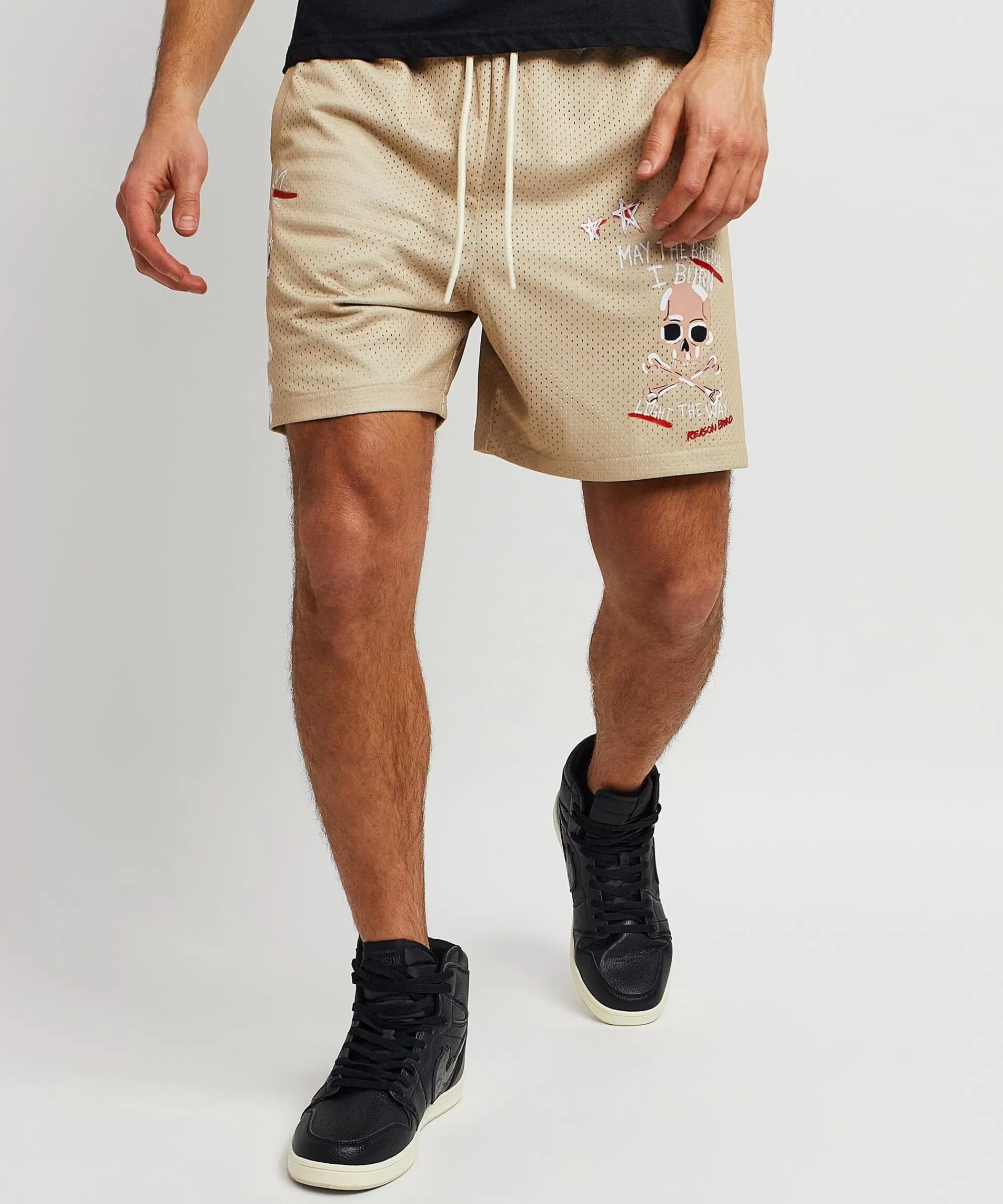 Cheap Burn Mesh Shorts - Khaki Shop All Bottoms | Shorts