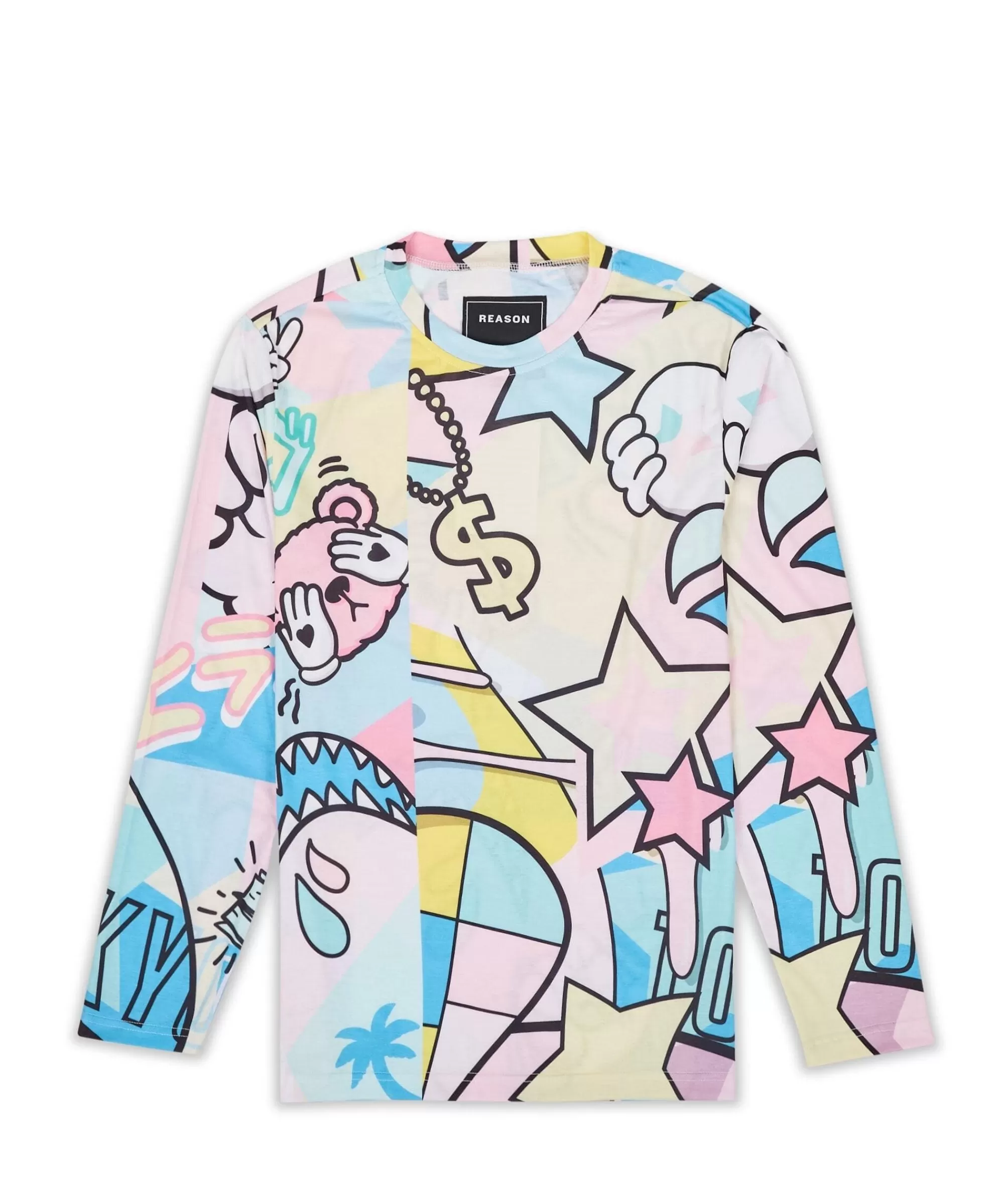 Sale Cartoon Print Long Sleeve Tee Graphic Tees