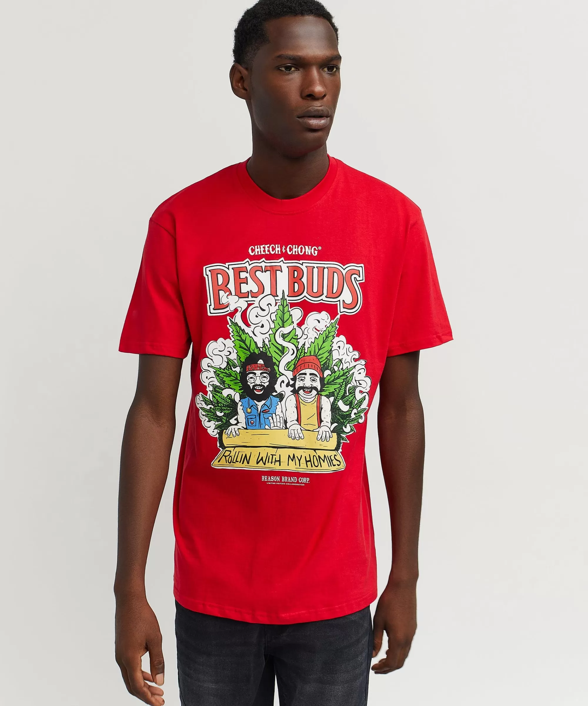 Best Cheech & Chong Best Buds Short Sleeve Tee - Red Graphic Tees