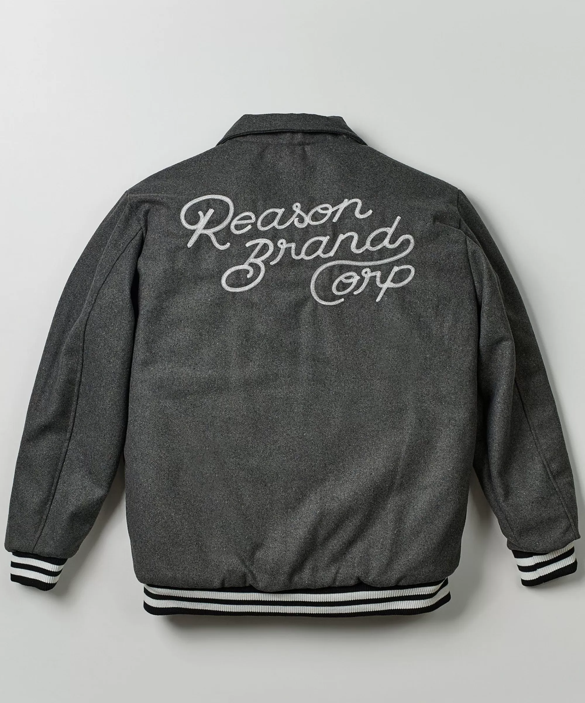 Outlet Cherub Varsity Jacket - Grey Varsity Jackets