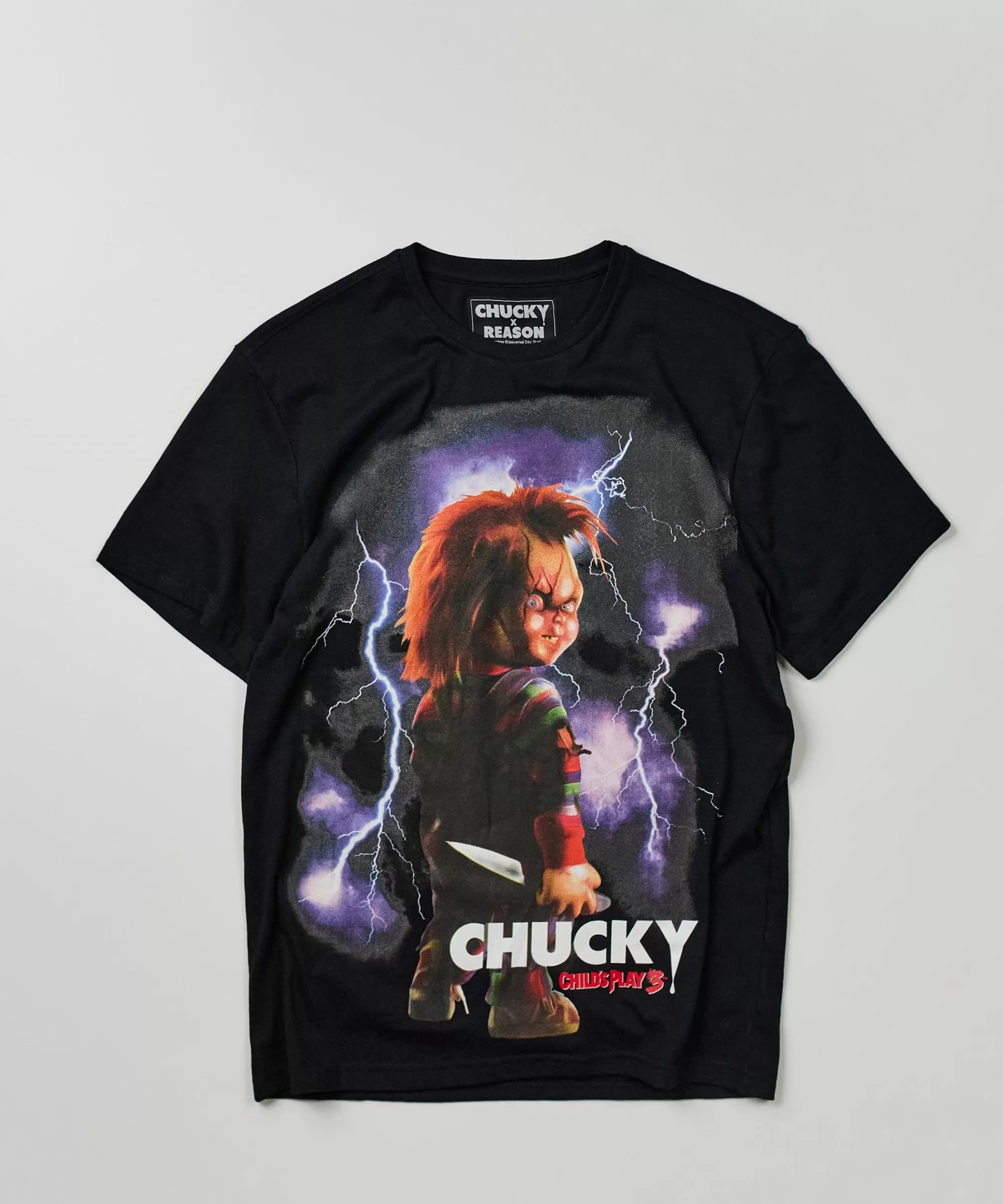 Cheap Chucky Bolts Short Sleeve Tee - Black Graphic Tees