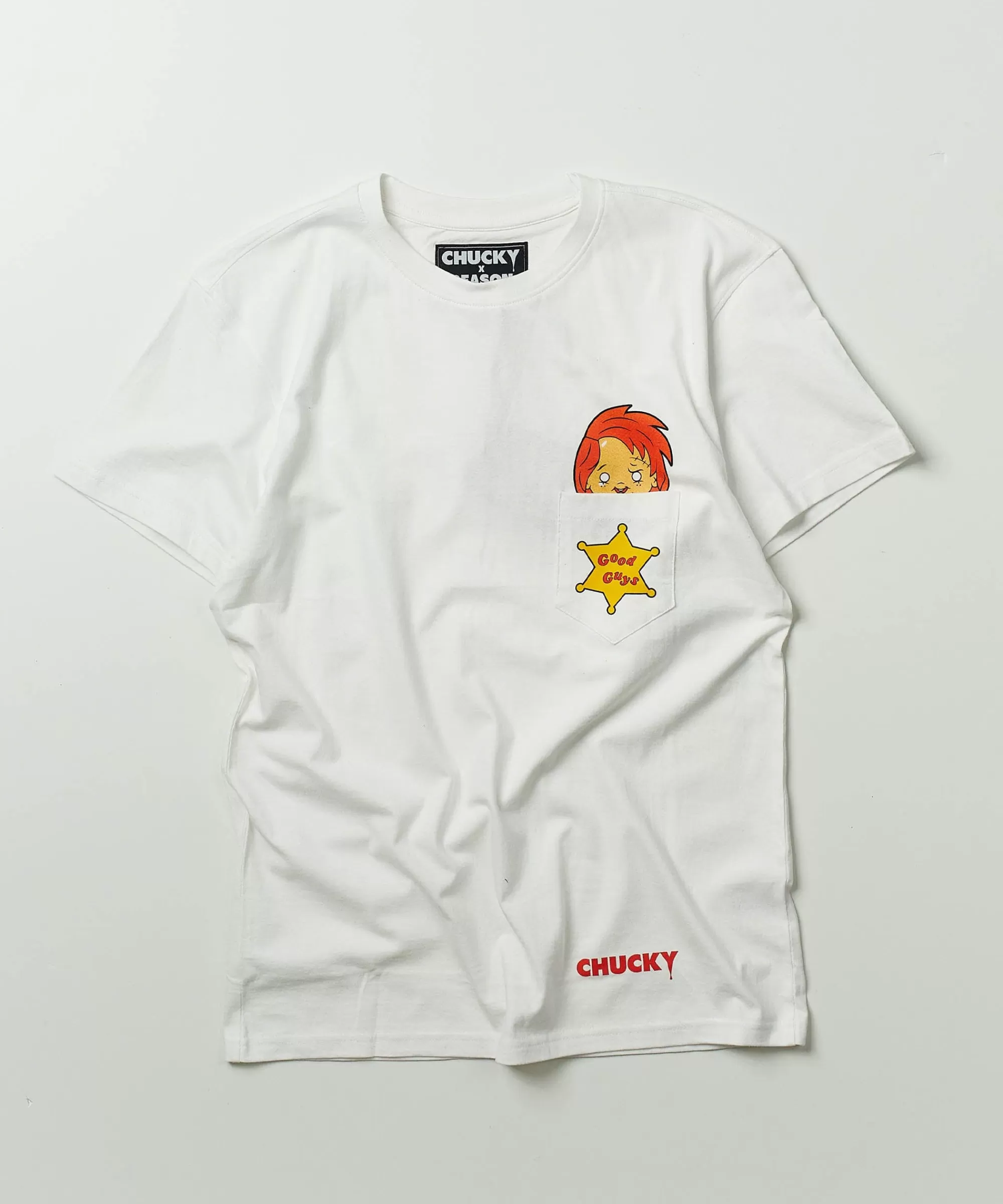 Clearance Chucky Wanna Play Pocket Short Sleeve Tee - White Graphic Tees