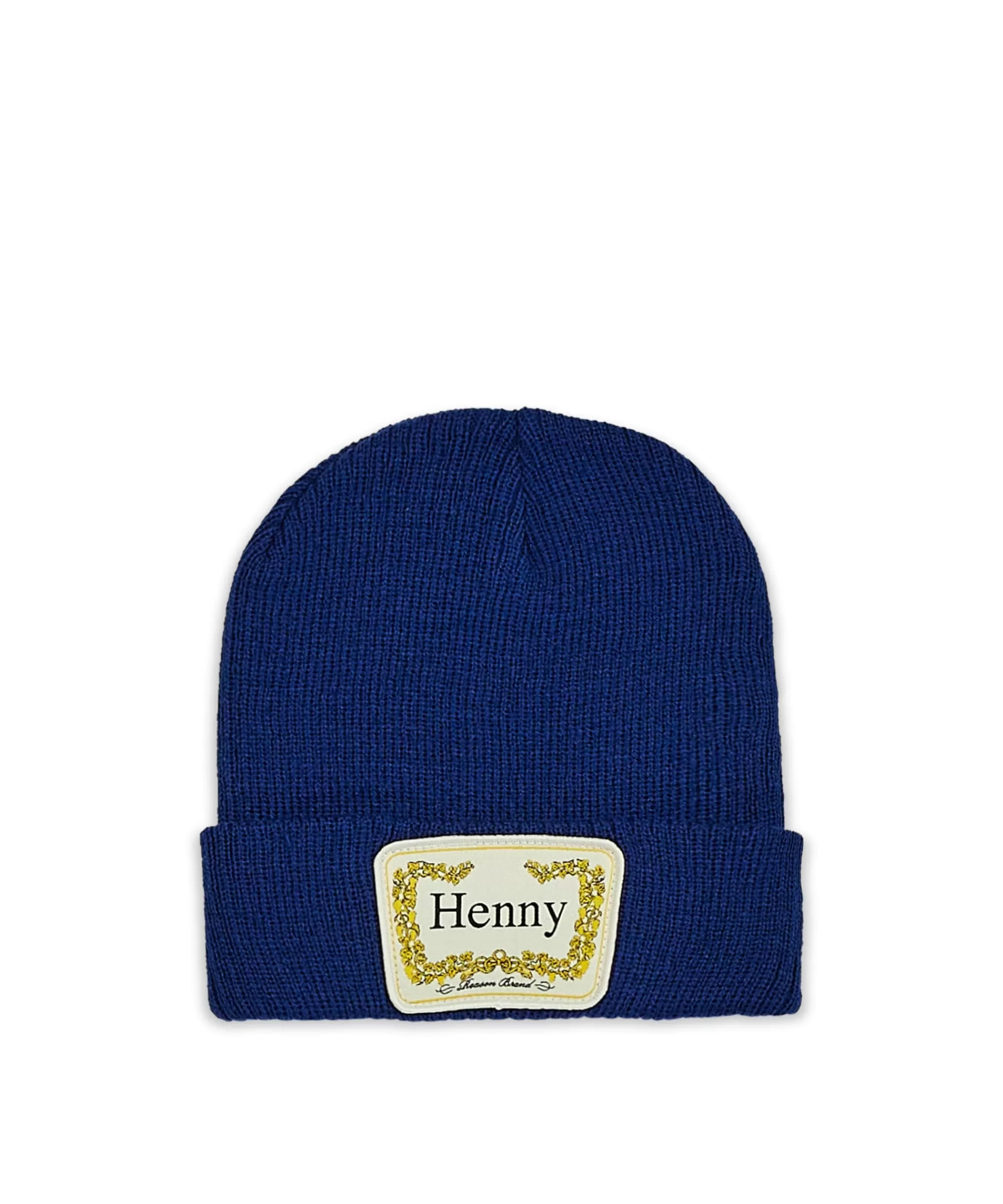 New Cozy Henny Embroidered Patch Beanie - Navy Hats | Beanies