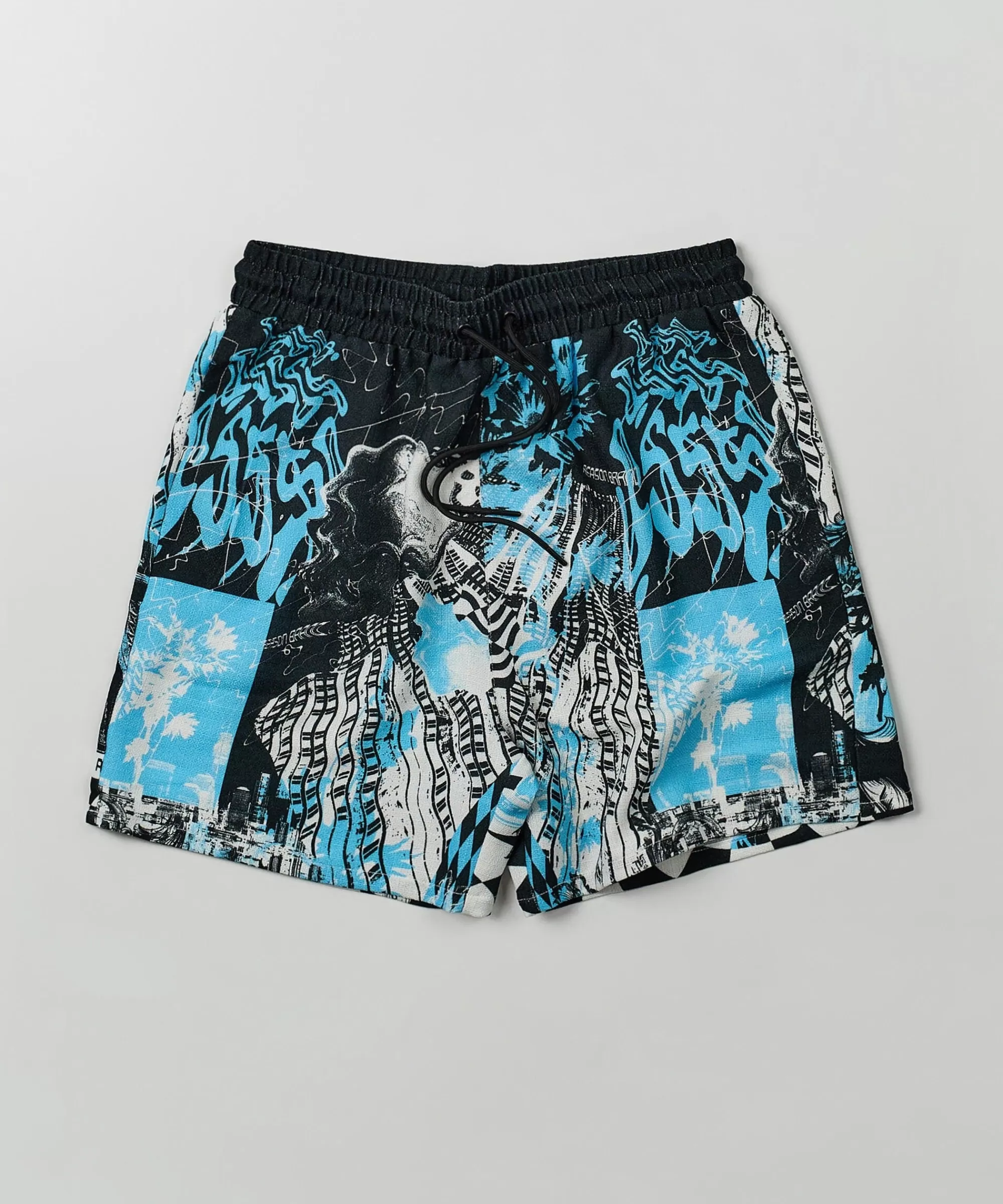 Flash Sale District Linen Texture Allover Print Shorts - Blue Shop All Bottoms | Shorts