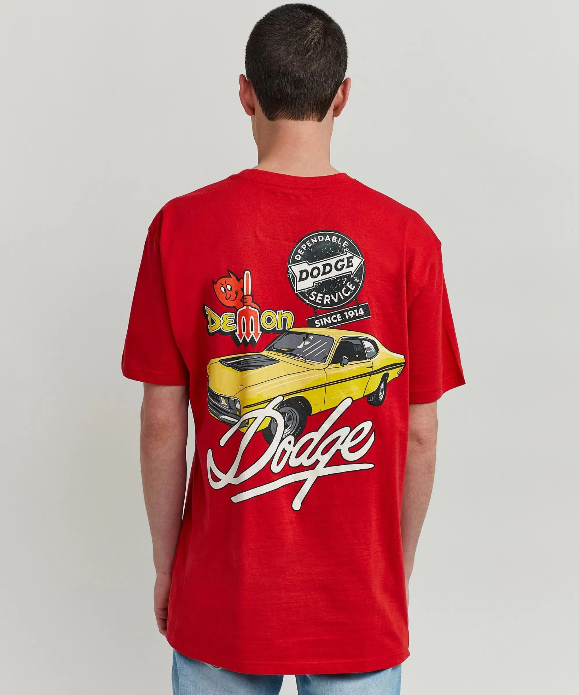 Clearance Dodge Demon 1947 Pocket Short Sleeve Tee - Red Graphic Tees