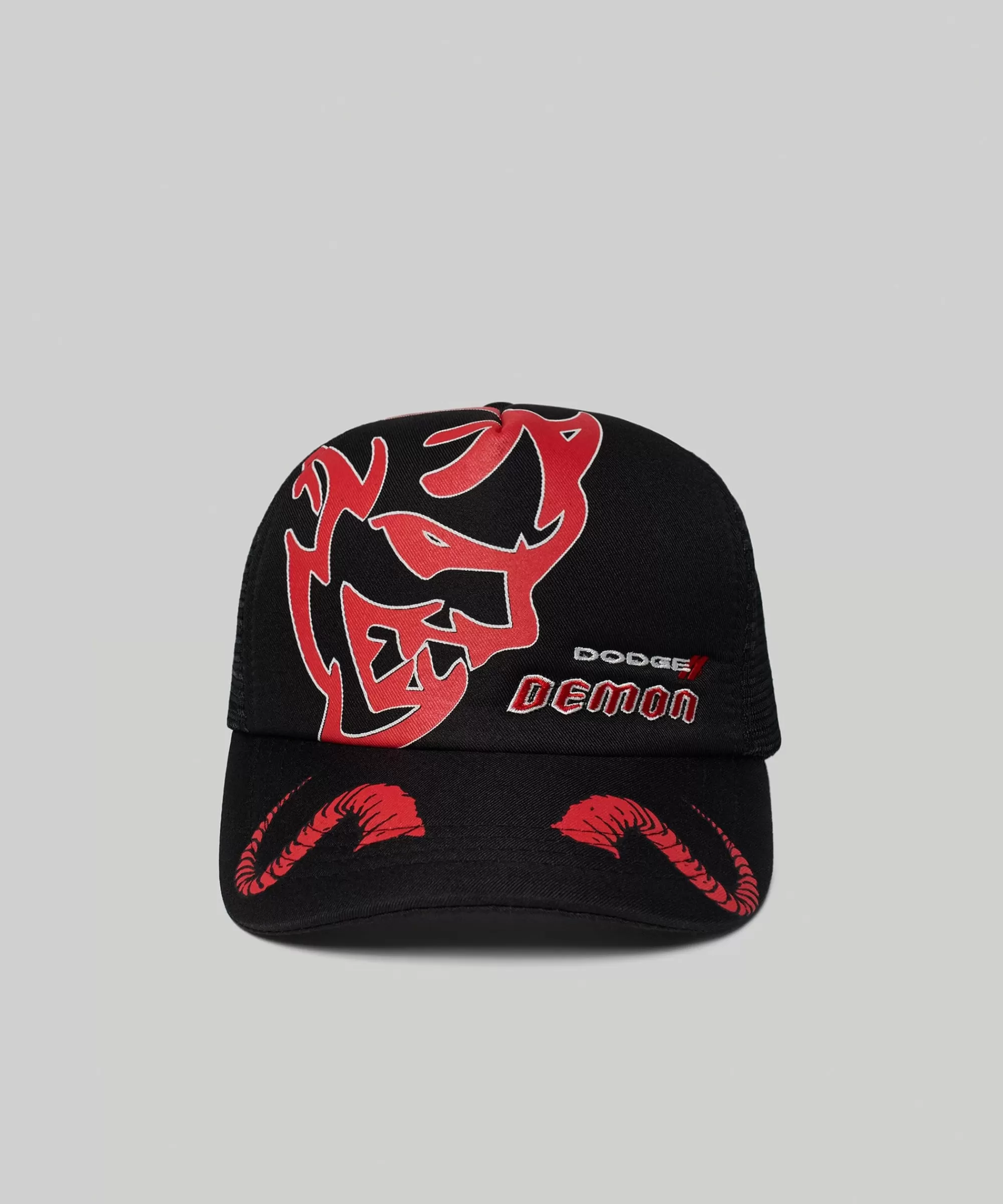 Online Dodge Demon Embroidery Trucker Hat - Black Hats