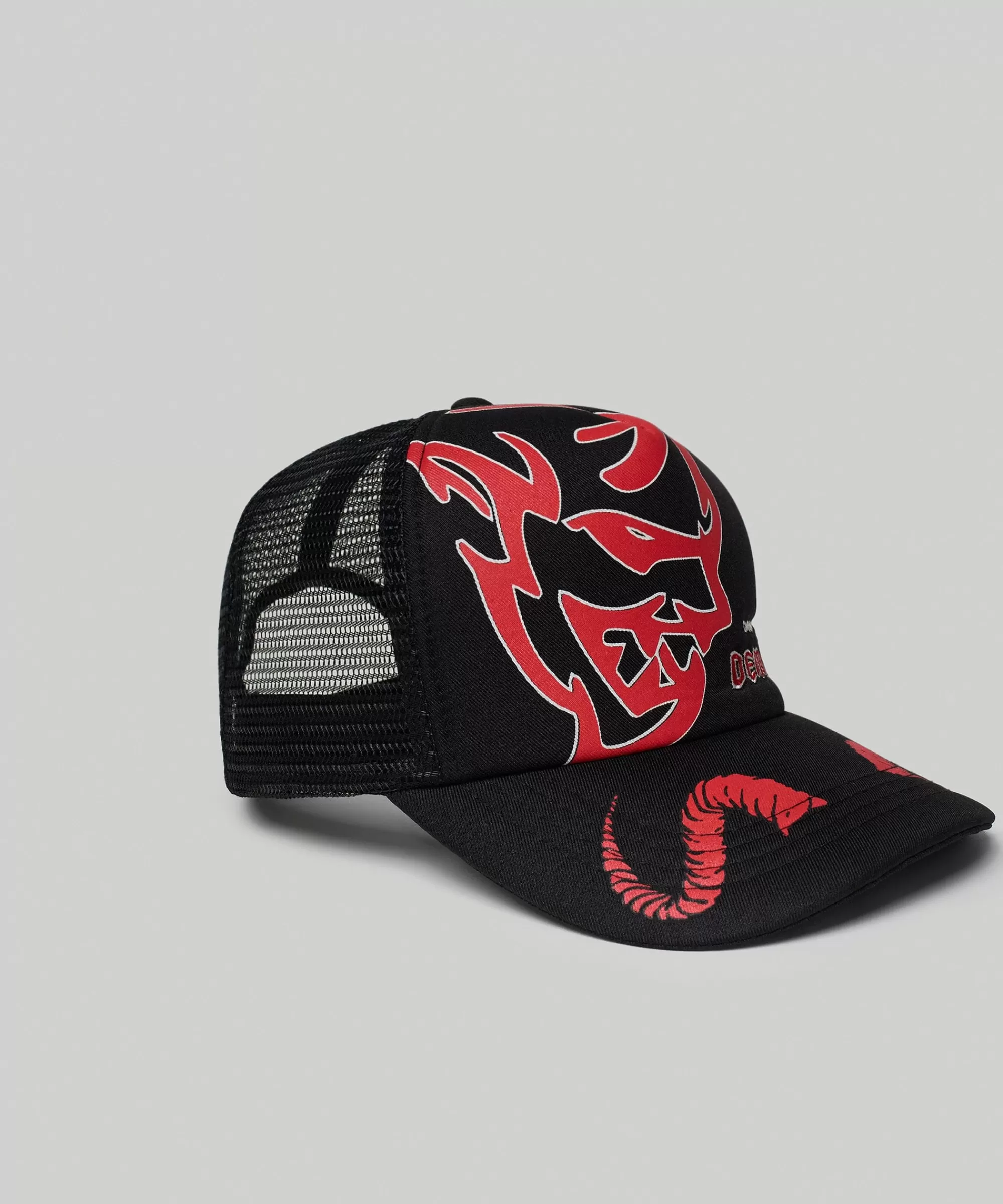 Online Dodge Demon Embroidery Trucker Hat - Black Hats