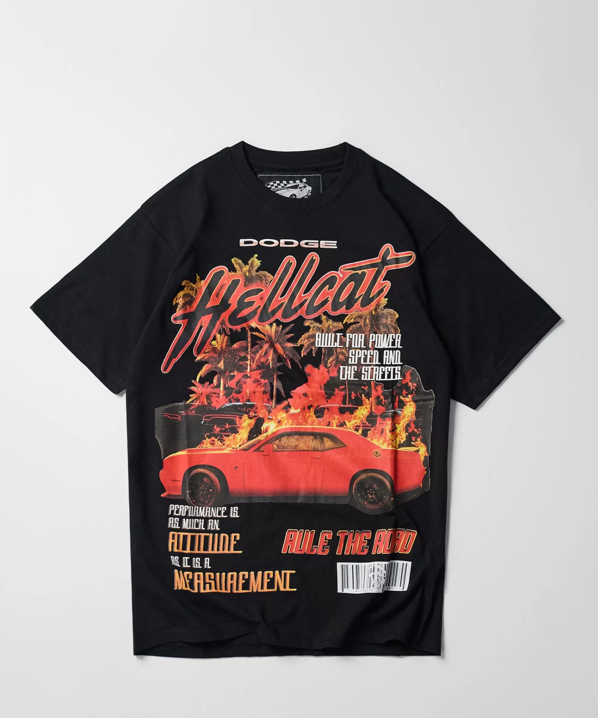 Online Dodge Hellcat Cover Short Sleeve Tee - Black Graphic Tees