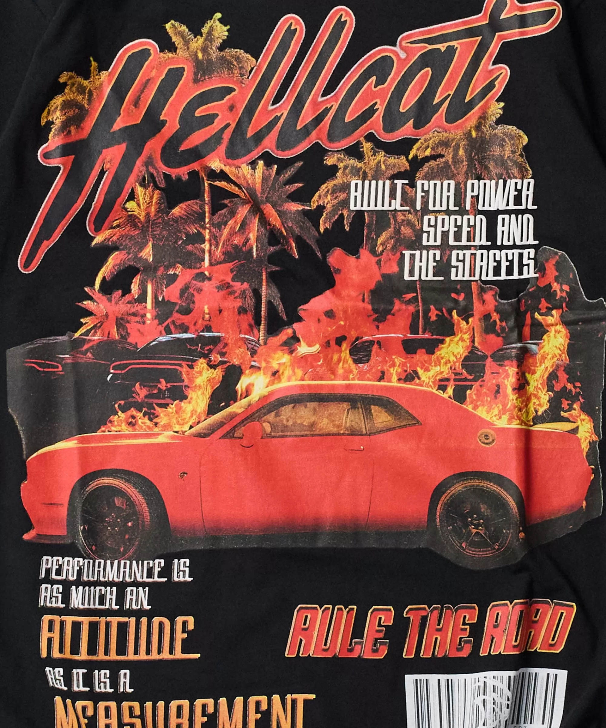 Online Dodge Hellcat Cover Short Sleeve Tee - Black Graphic Tees