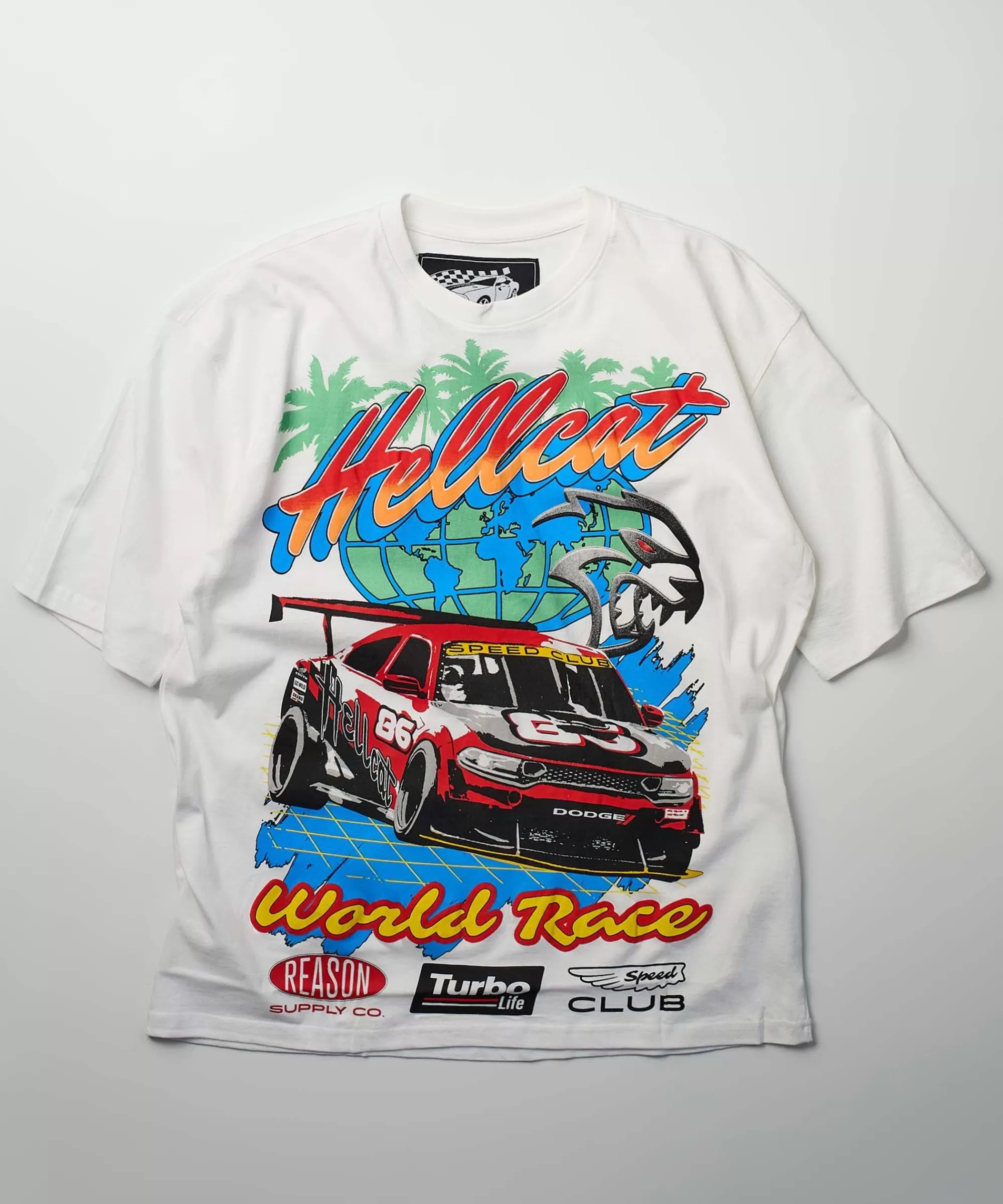 Flash Sale Dodge Hellcat Racing Box Short Sleeve Tee - White Graphic Tees