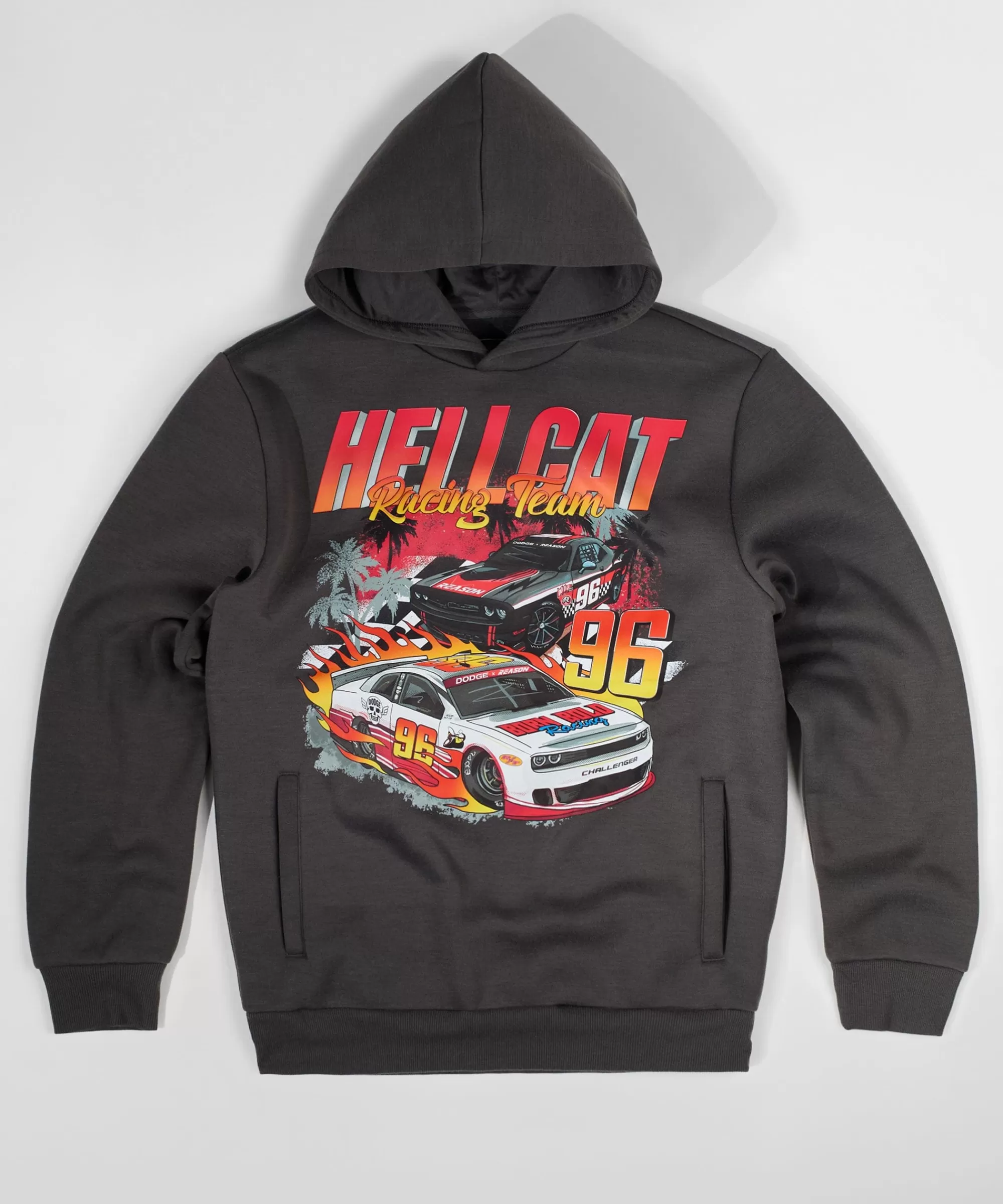 Cheap Dodge Hellcat Racing Team Hoodie - Grey Hoodies | Hoodies