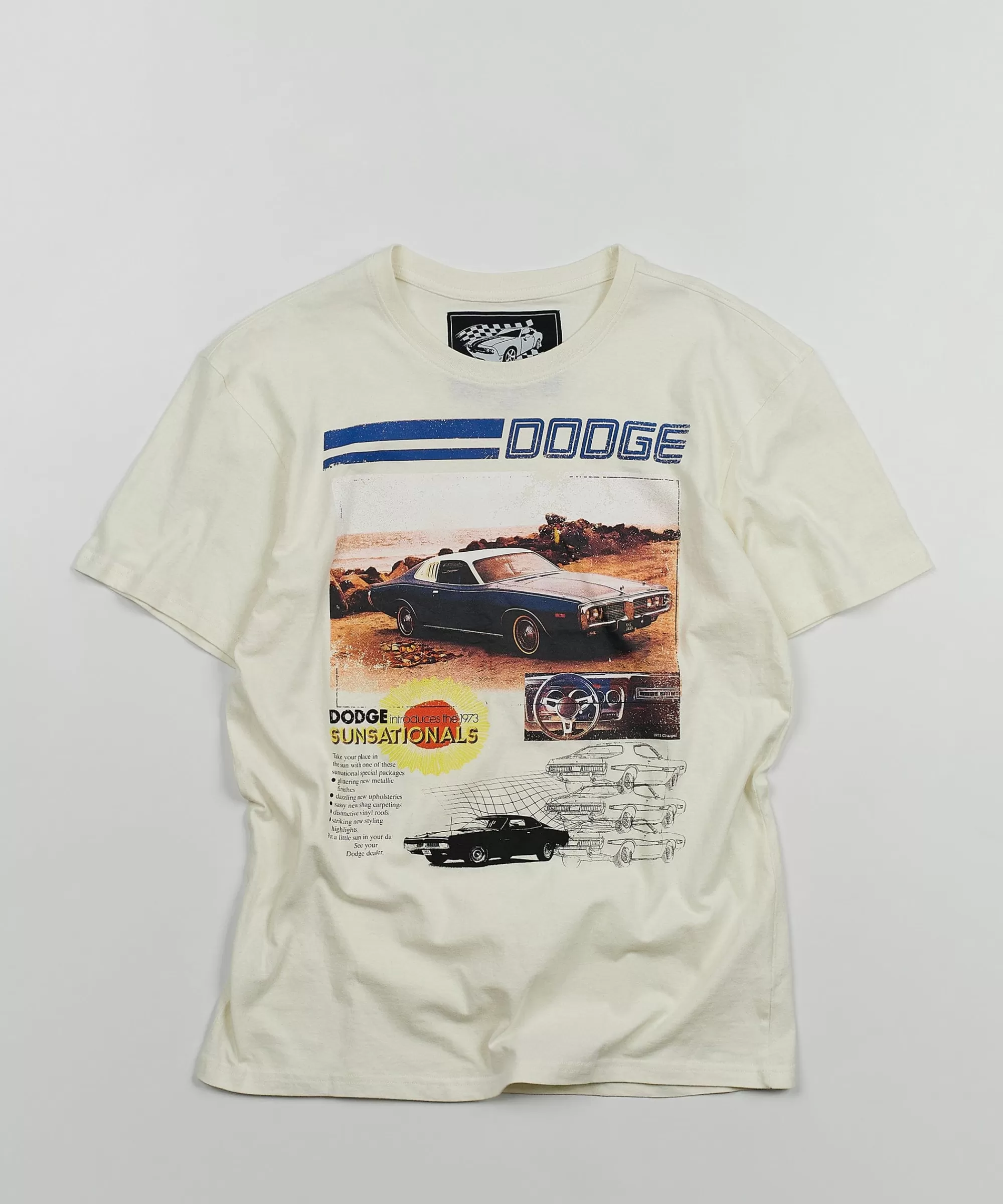 Flash Sale Dodge Retro Short Sleeve Tee - Cream Graphic Tees