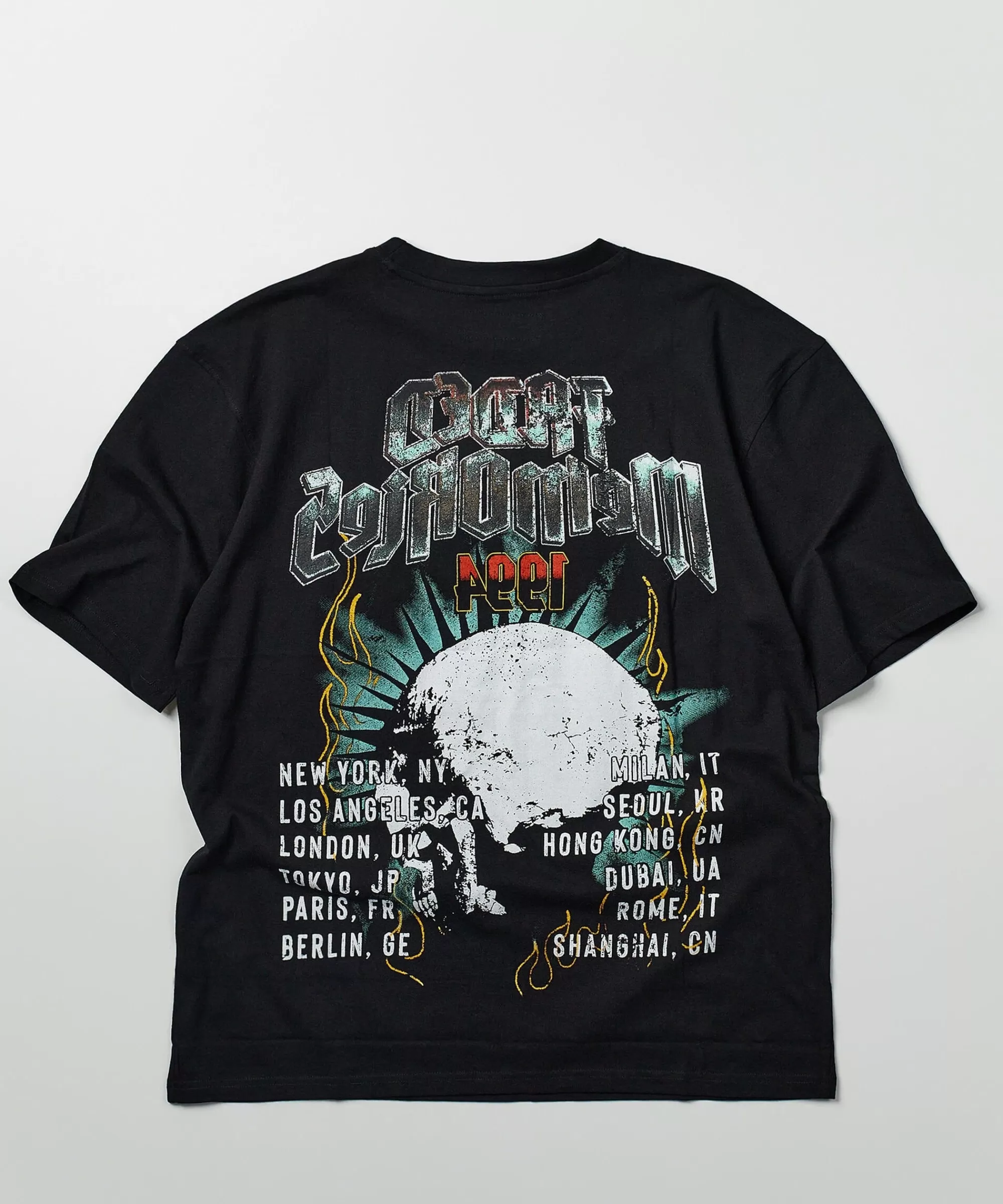 Cheap Faded Memories Tour Oversized Short Sleeve Tee - Black Oversized Tees | Graphic Tees