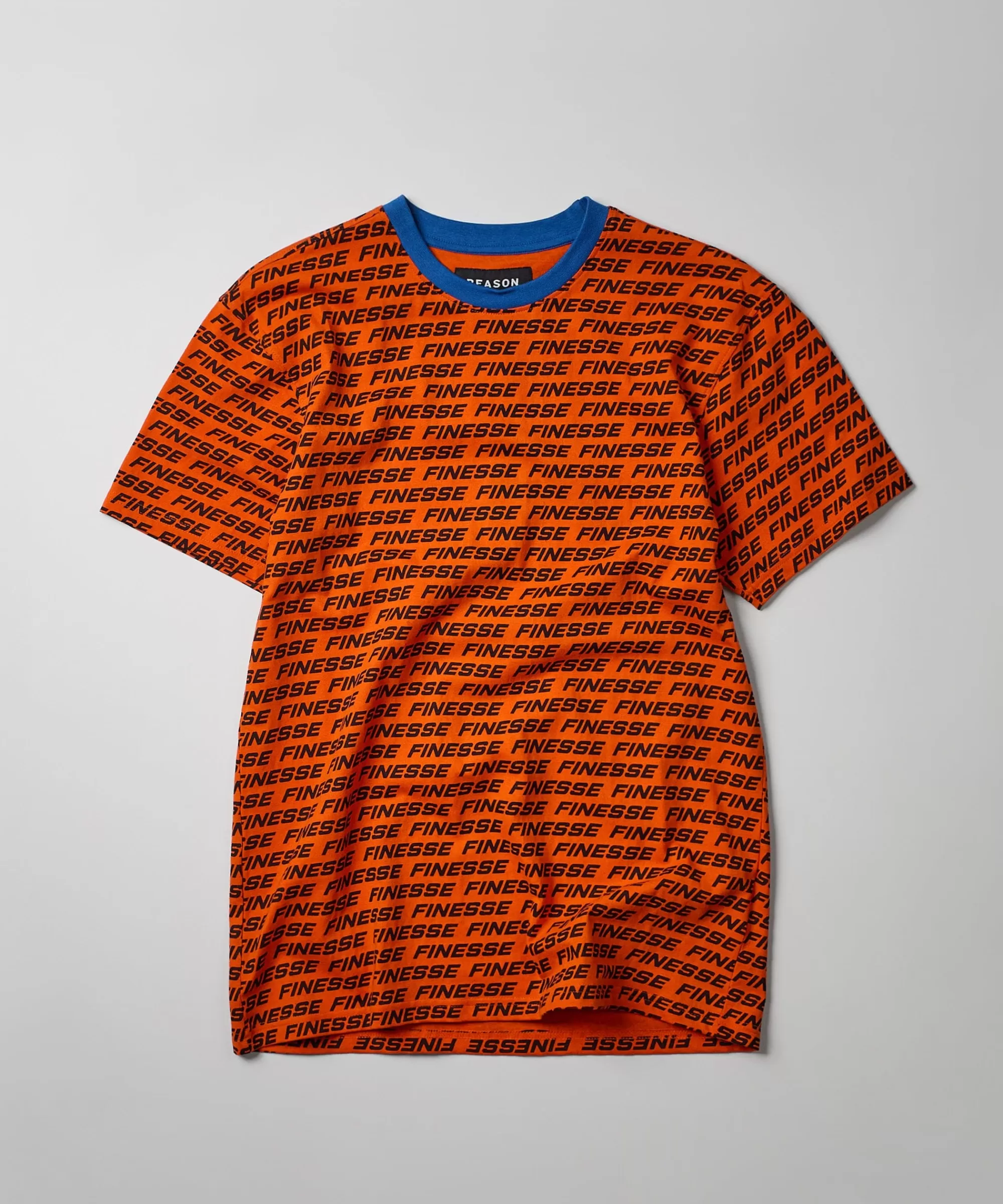 Outlet Finesse Allover Print Short Sleeve Tee - Orange Graphic Tees