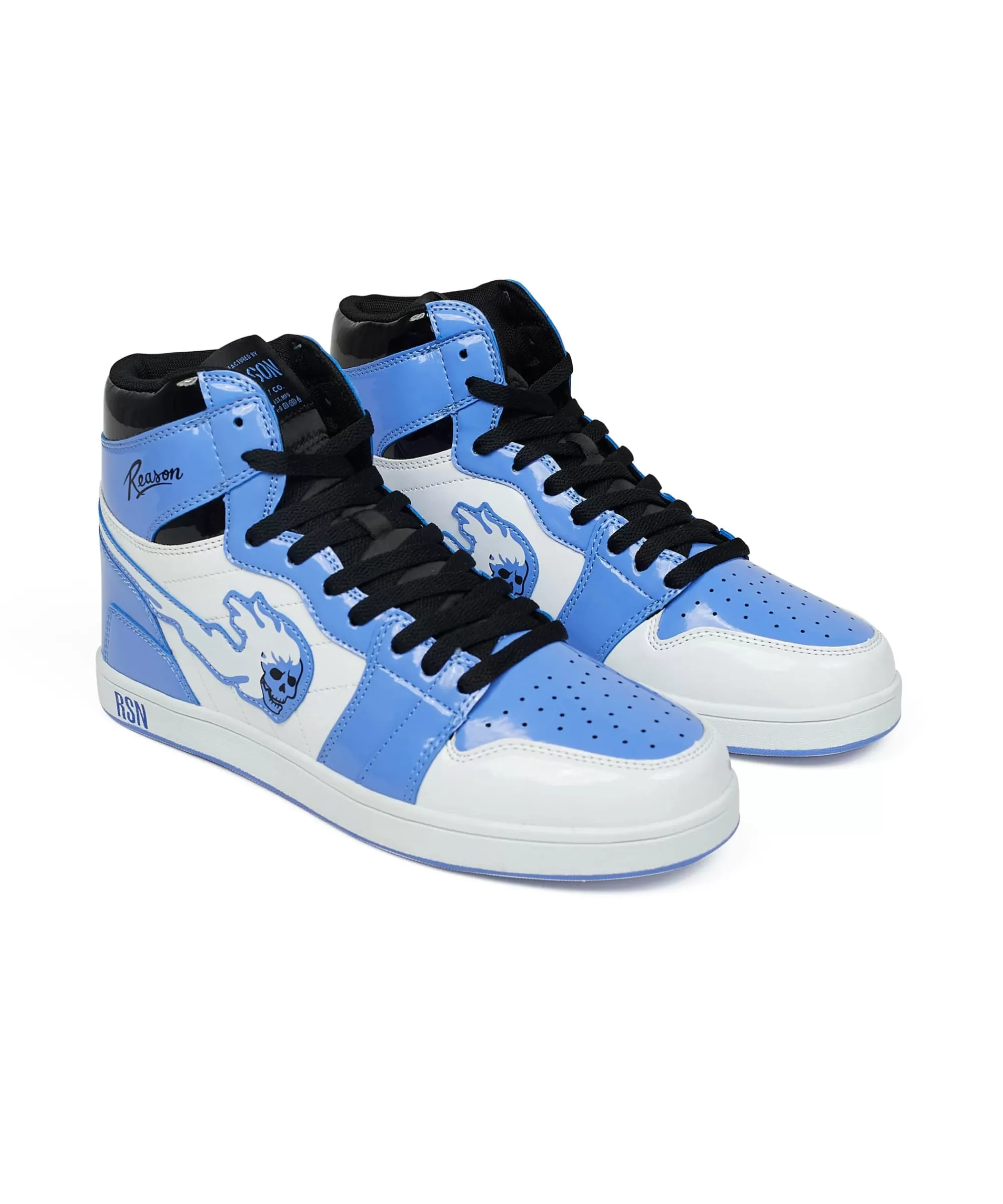 Discount Flaming Skull Sneakers - Light Blue Sneakers