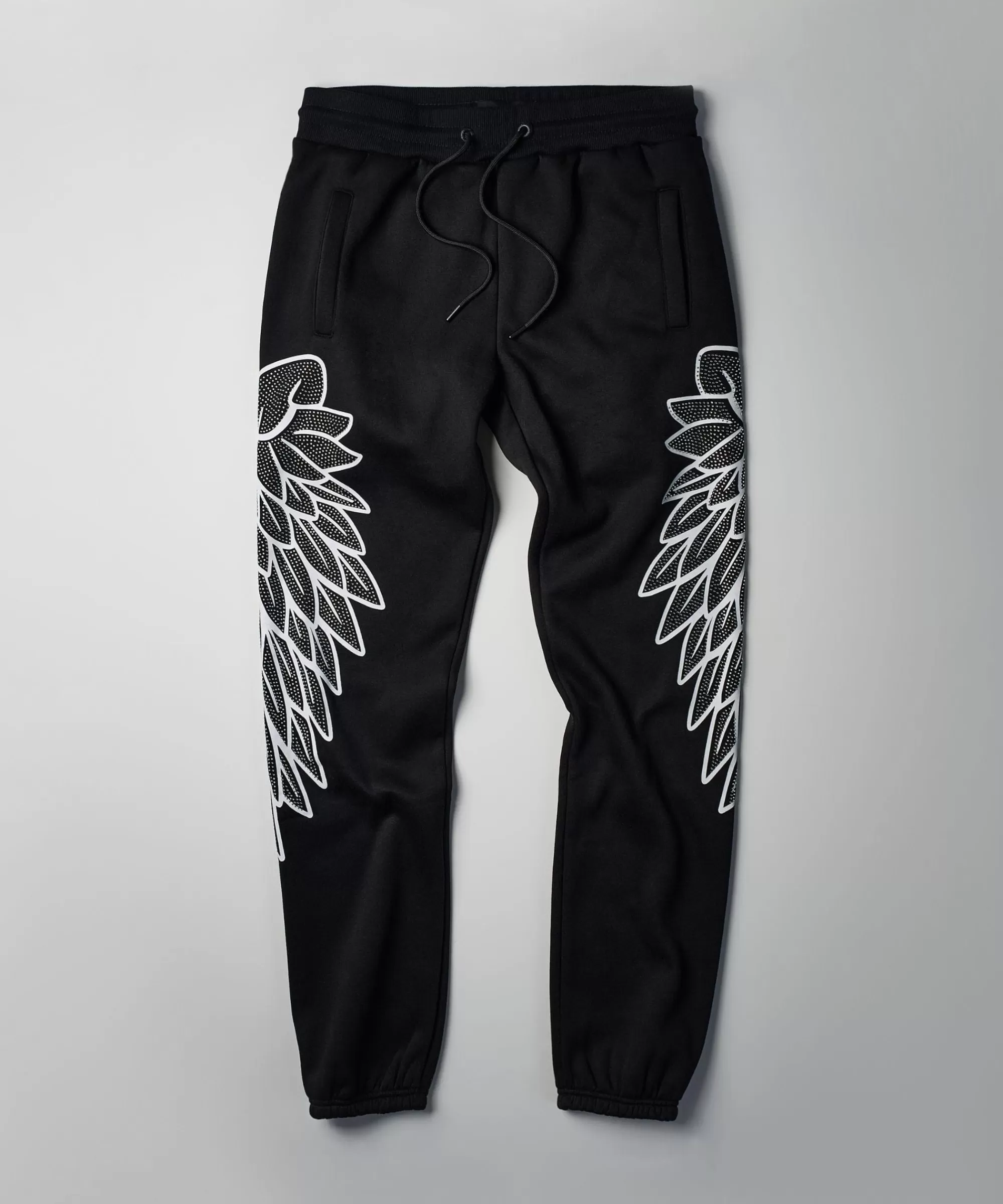 Online Fly Higher Fleece Rhinestone Pants - Black Sweatpants