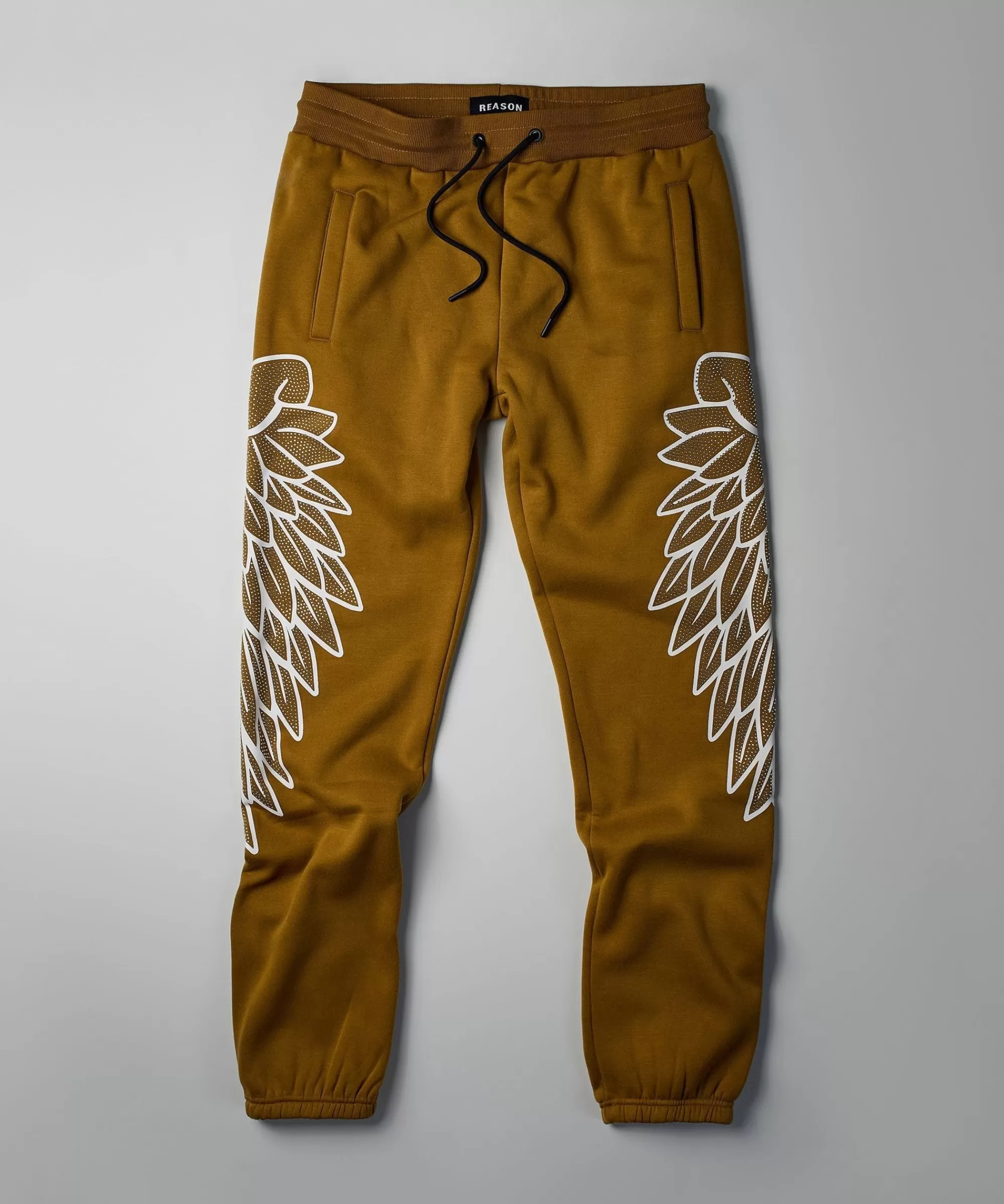 Online Fly Higher Rhinestone Fleece Pants - Olive Green Sweatpants