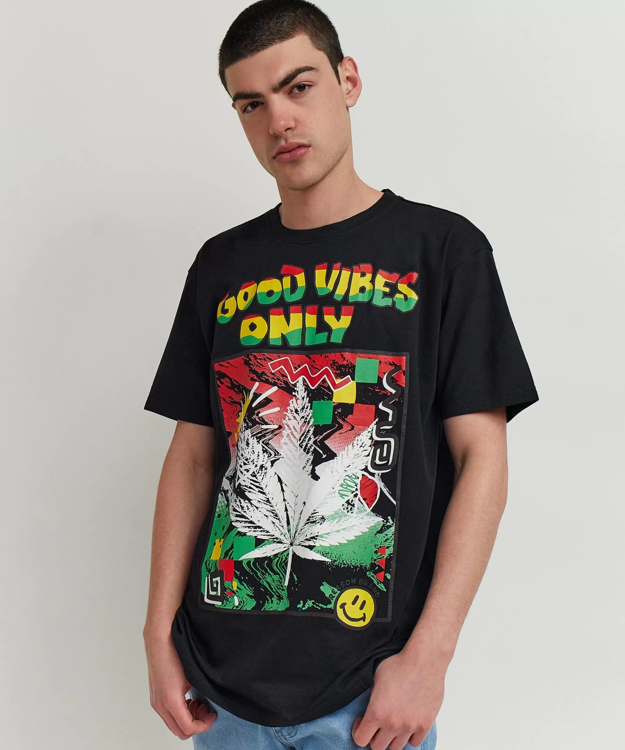 Flash Sale Good Vibes Only Short Sleeve Tee - Black Graphic Tees