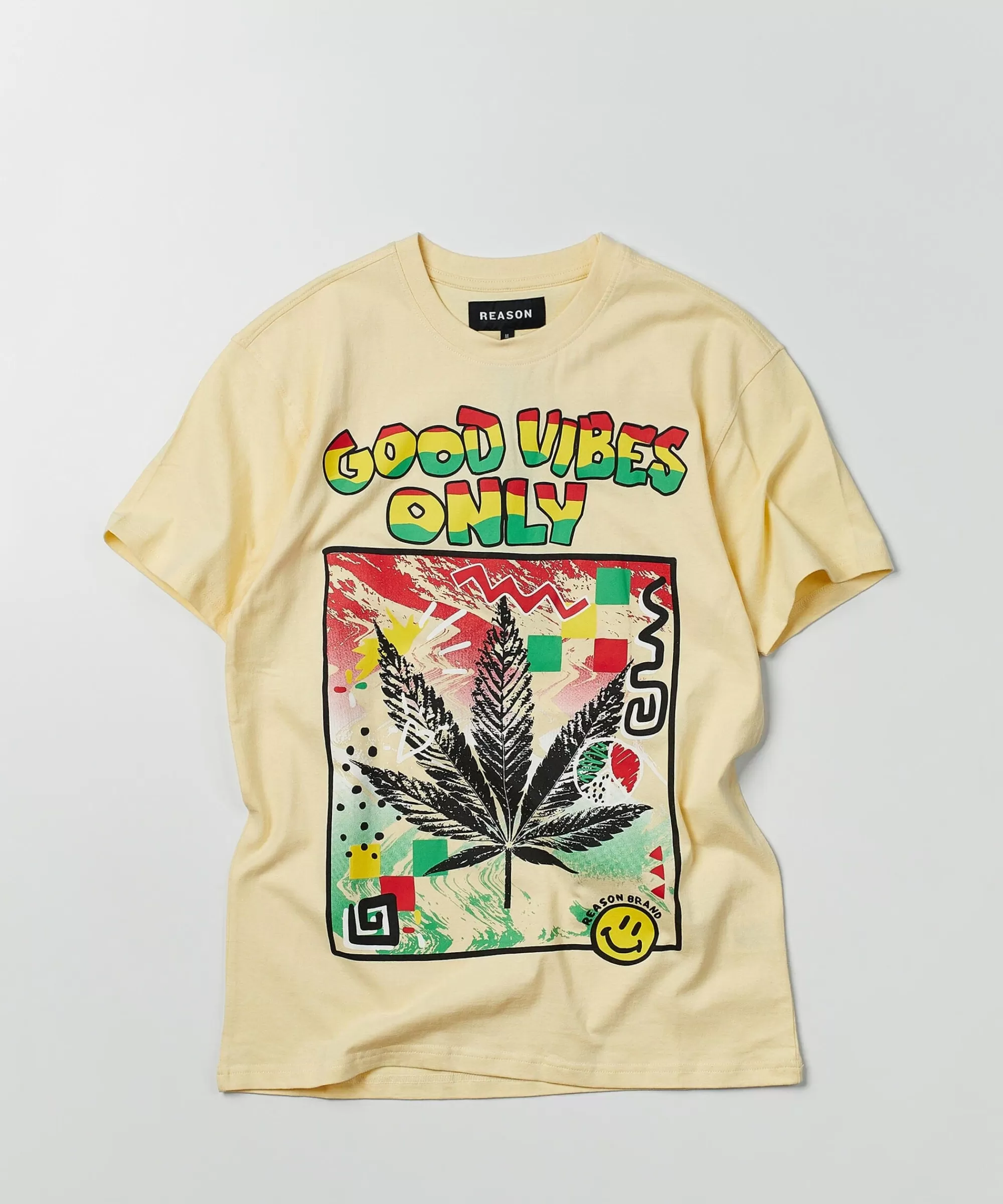 Discount Good Vibes Only Short Sleeve Tee - Khaki Graphic Tees