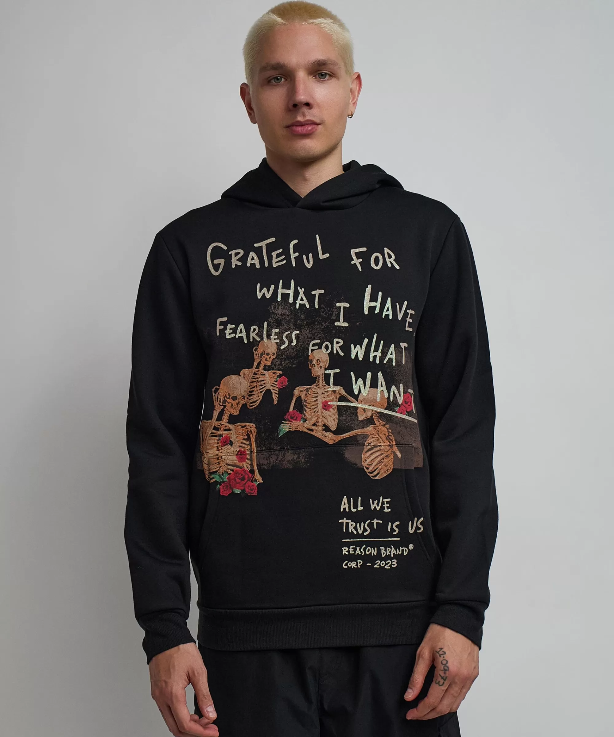 Fashion Grateful Roses Hoodie - Black Hoodies | Hoodies