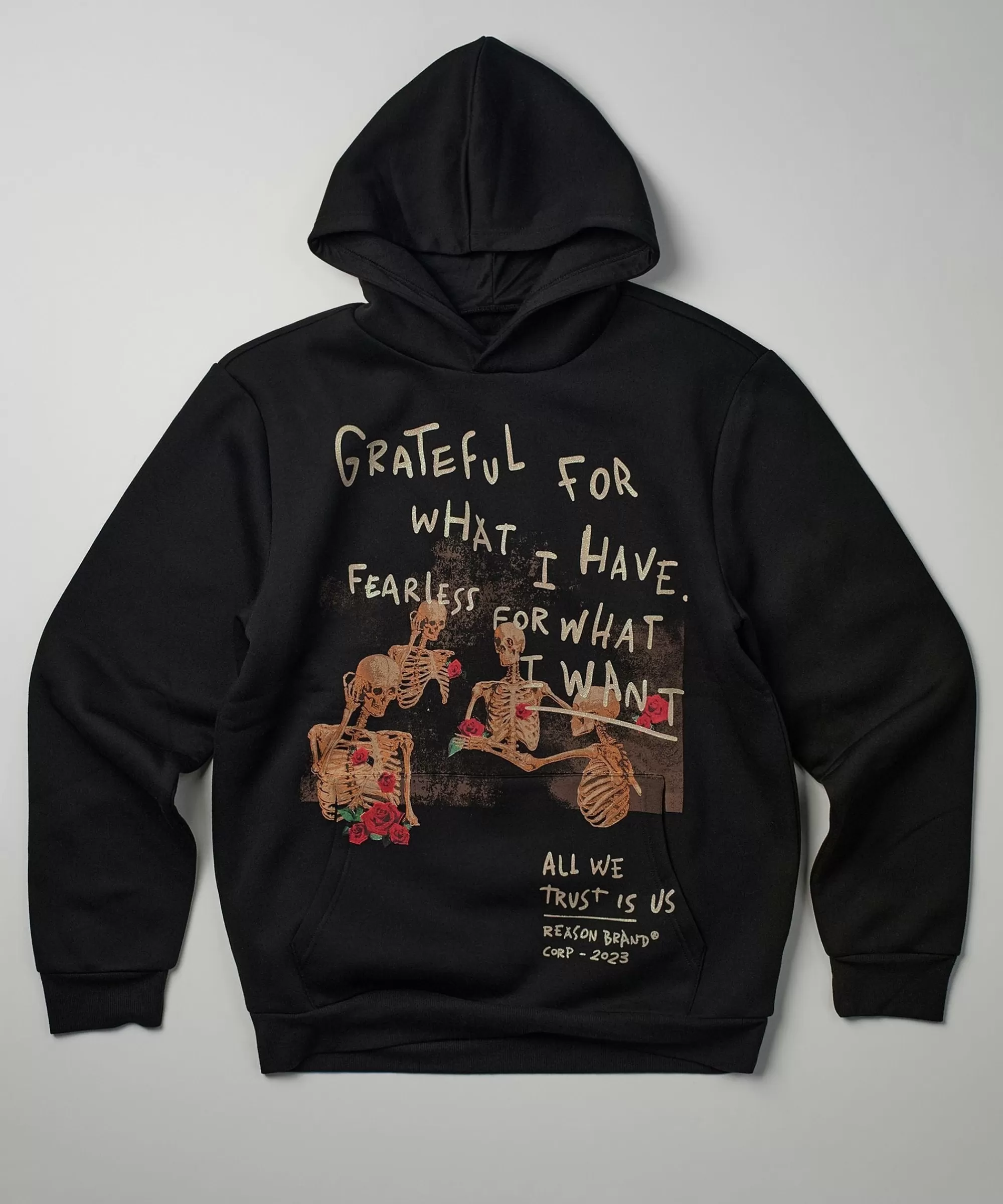 Fashion Grateful Roses Hoodie - Black Hoodies | Hoodies