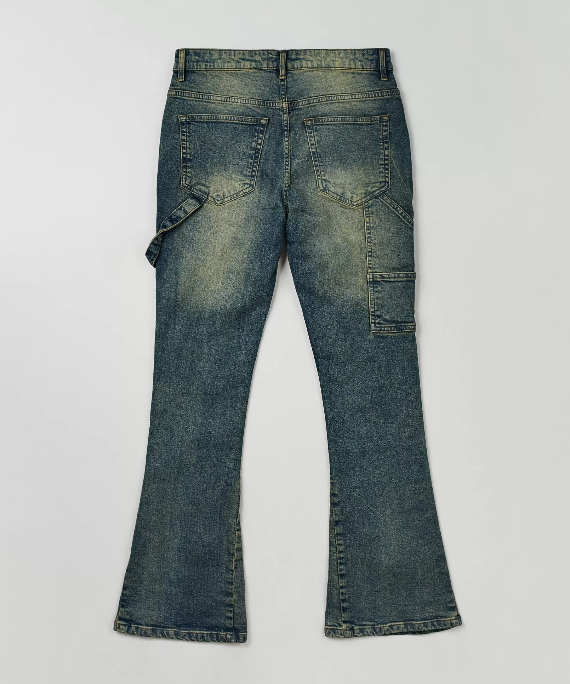 Online Greater Fifth Carpenter Flare Denim Jeans - Medium Blue Denim Jeans | Shop All Bottoms