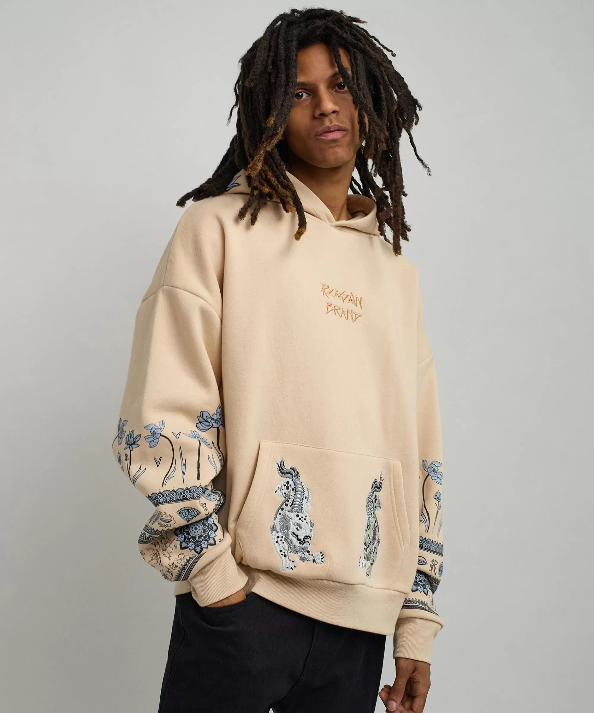 Shop Guardian Embroidered Hoodie - Khaki Hoodies | Hoodies