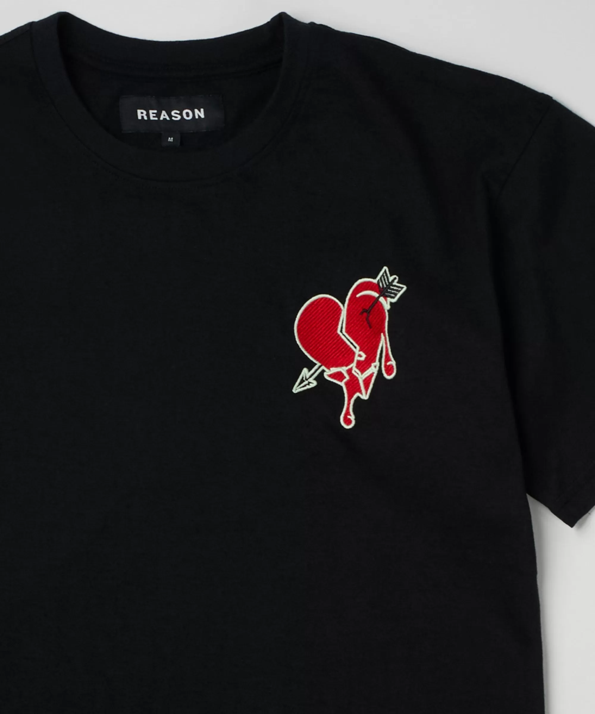 Discount Heartless Embroidered Short Sleeve Tee - Black Graphic Tees